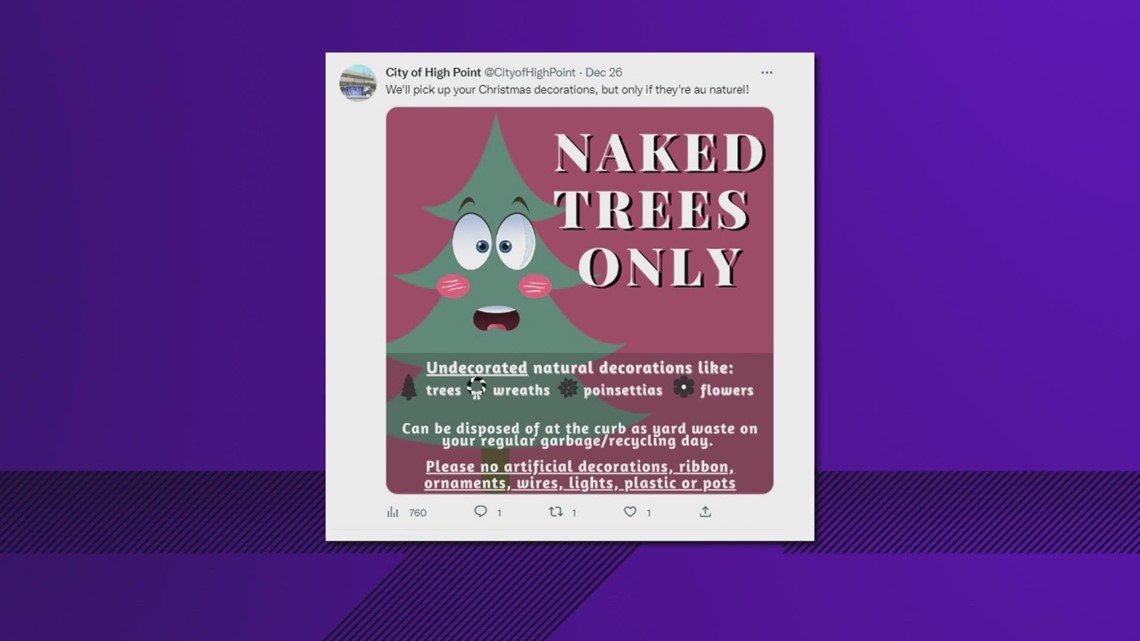 Recycling Your Christmas Tree Make Sure It S Naked Wfmynews2