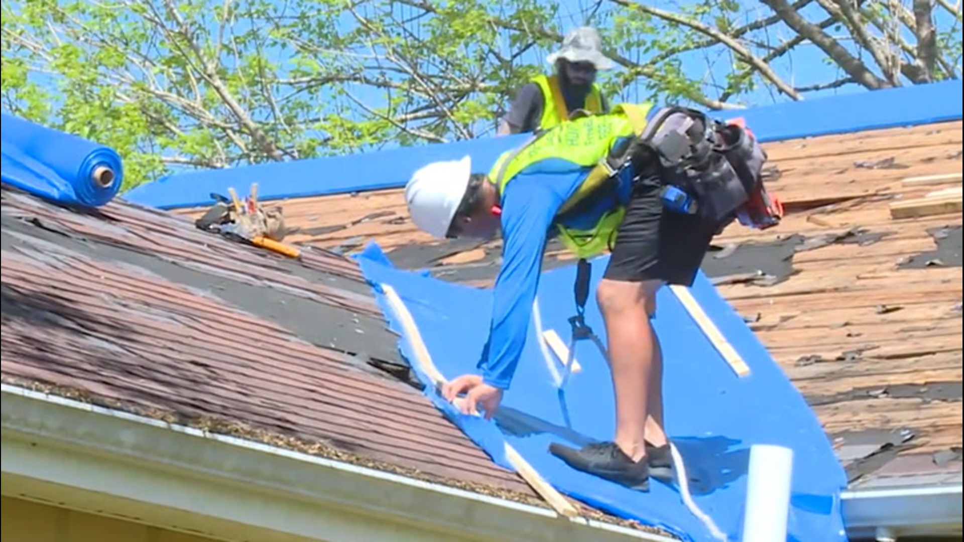 One month after Laura struck Louisiana, homeowners feeling the effects are getting help from the U.S. Army Corps of Engineers' Operation Blue Roof program.