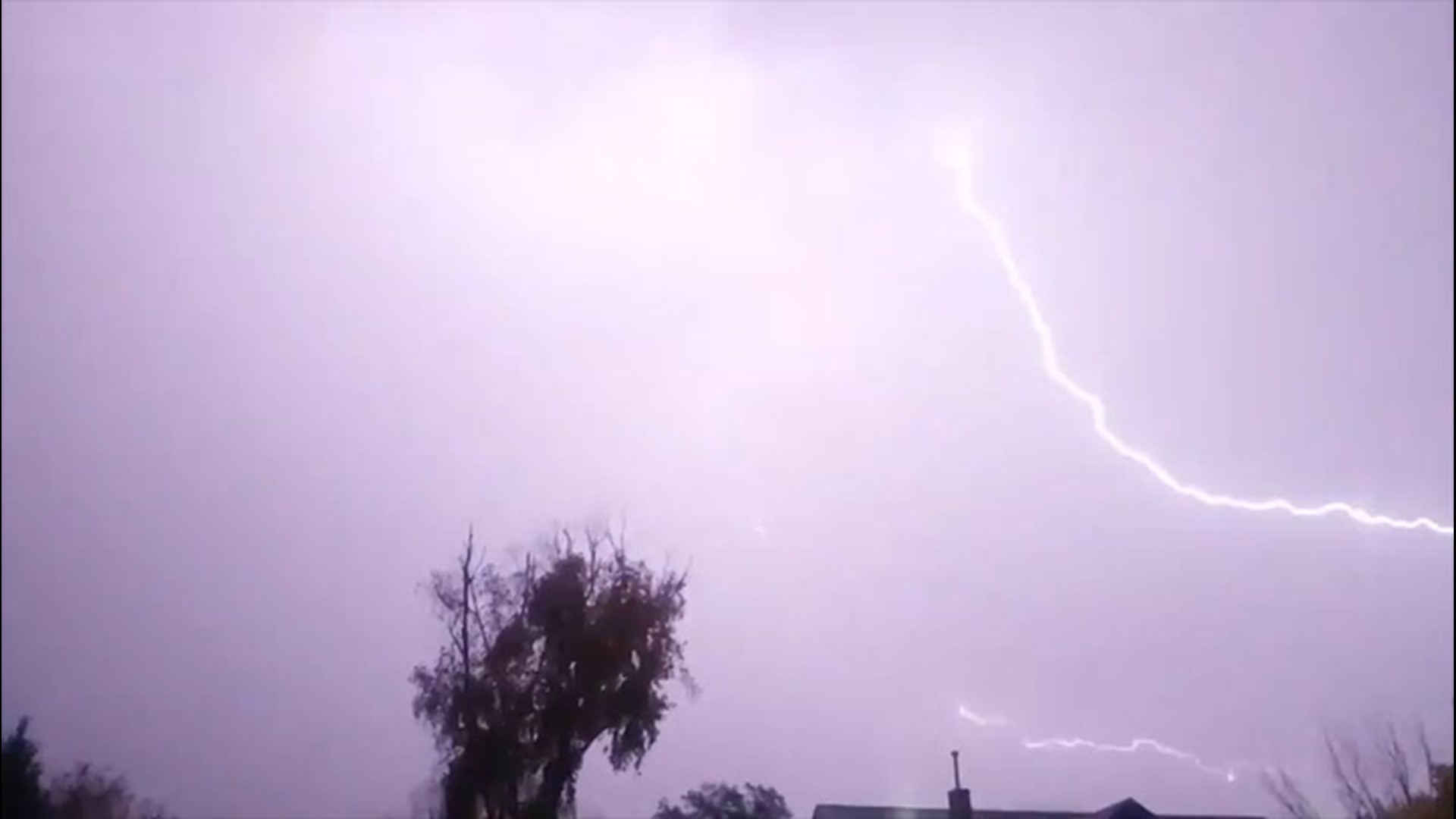 Stunning strikes of lightning were captured scattering across the night sky in St. Cloud, Minnesota, on Oct. 11.