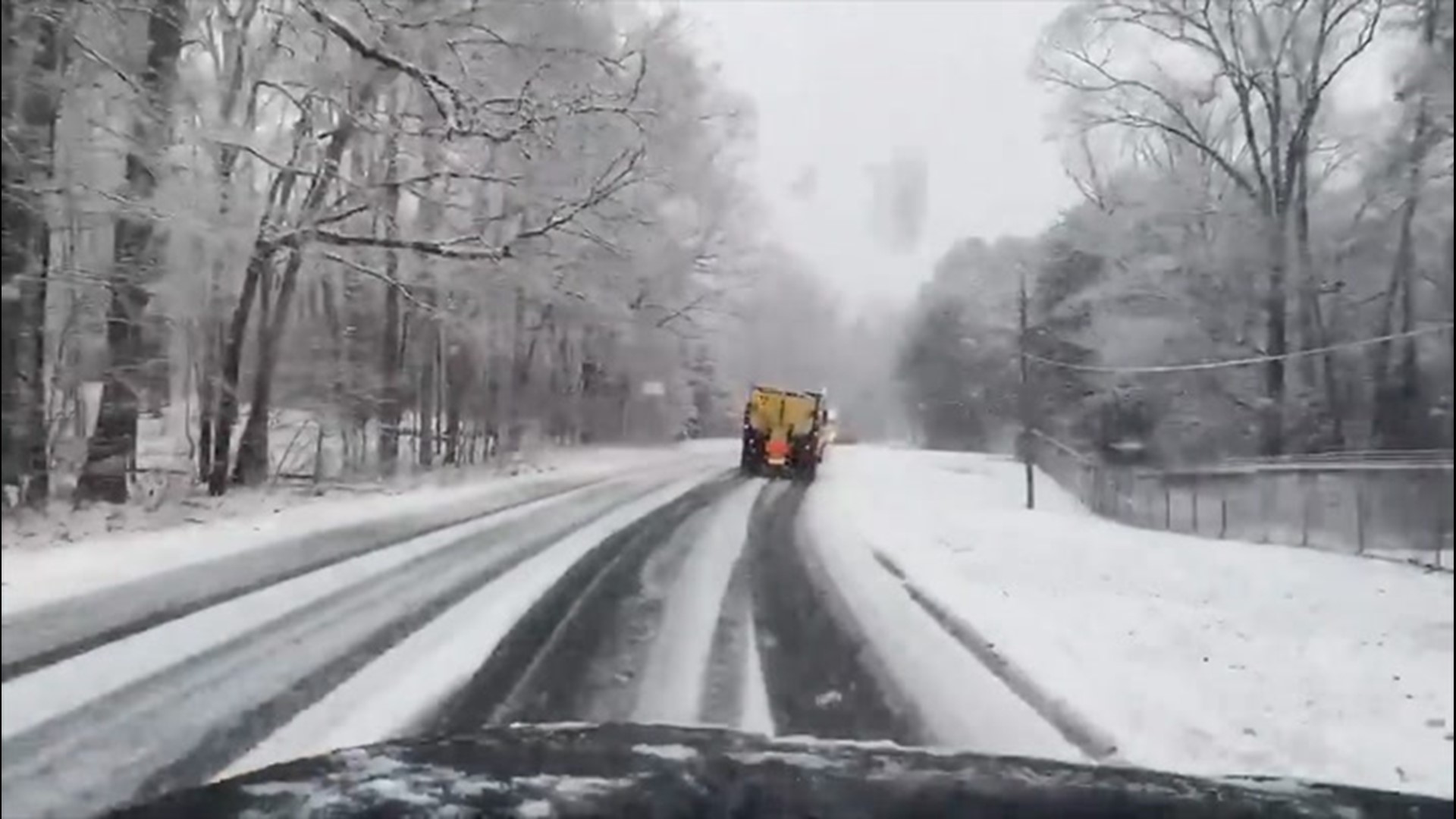 'Plow trucks are out!' Roads coated in North Carolina