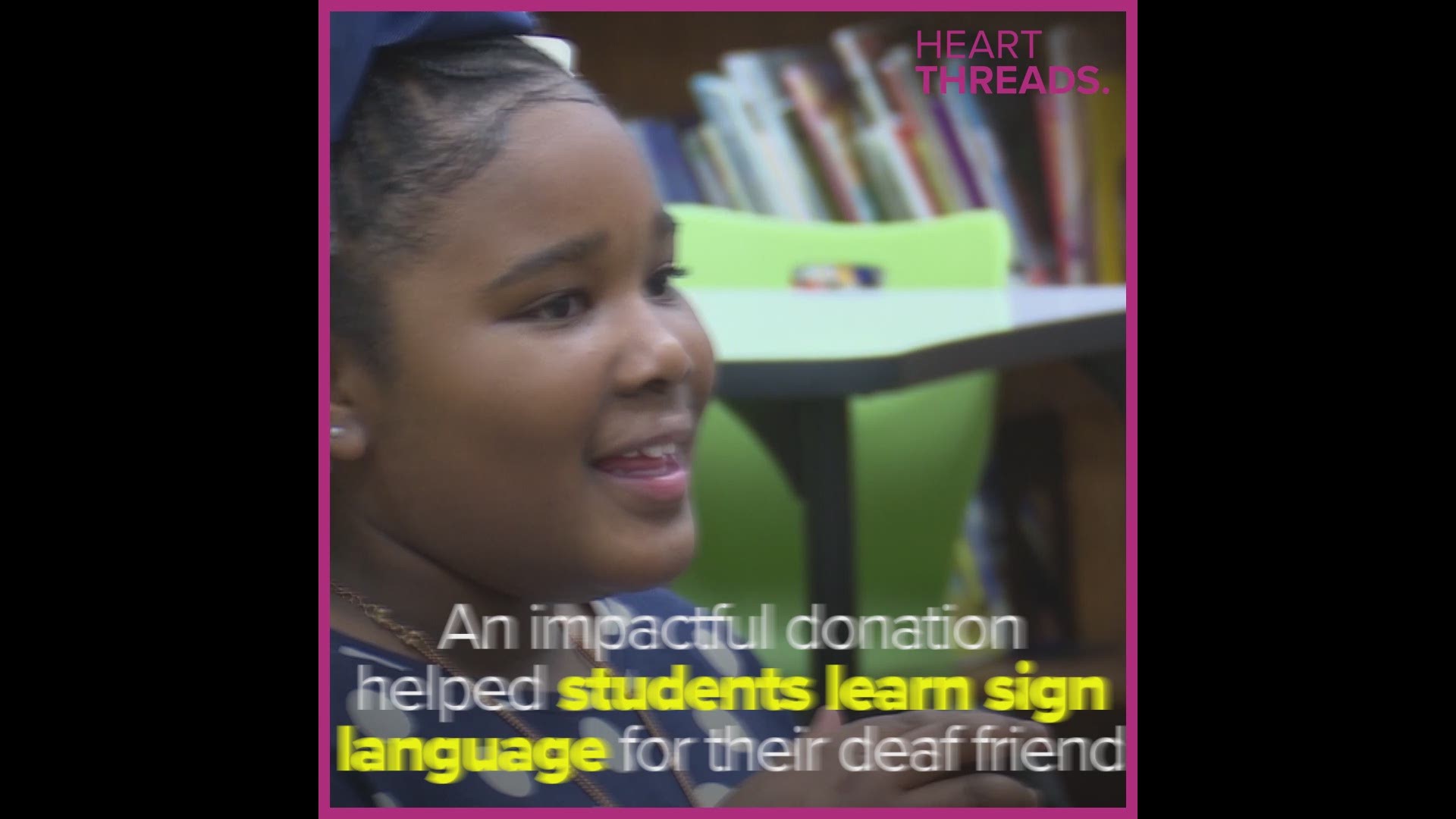 Serenity, who is deaf, had difficulty communicating with her classmates. But that's changed, now that her classmates have learned some sign language.