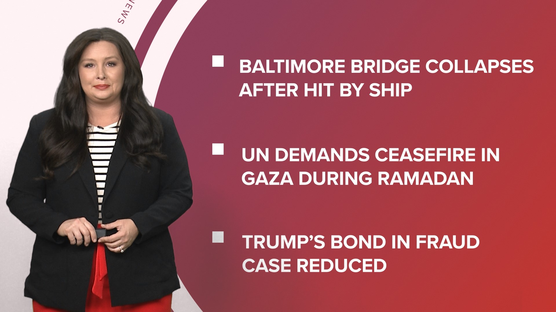 A look at what is happening in the news from a bridge collapses in Baltimore to updates on two Donald Trump cases and new Florida bill on kids and social media.