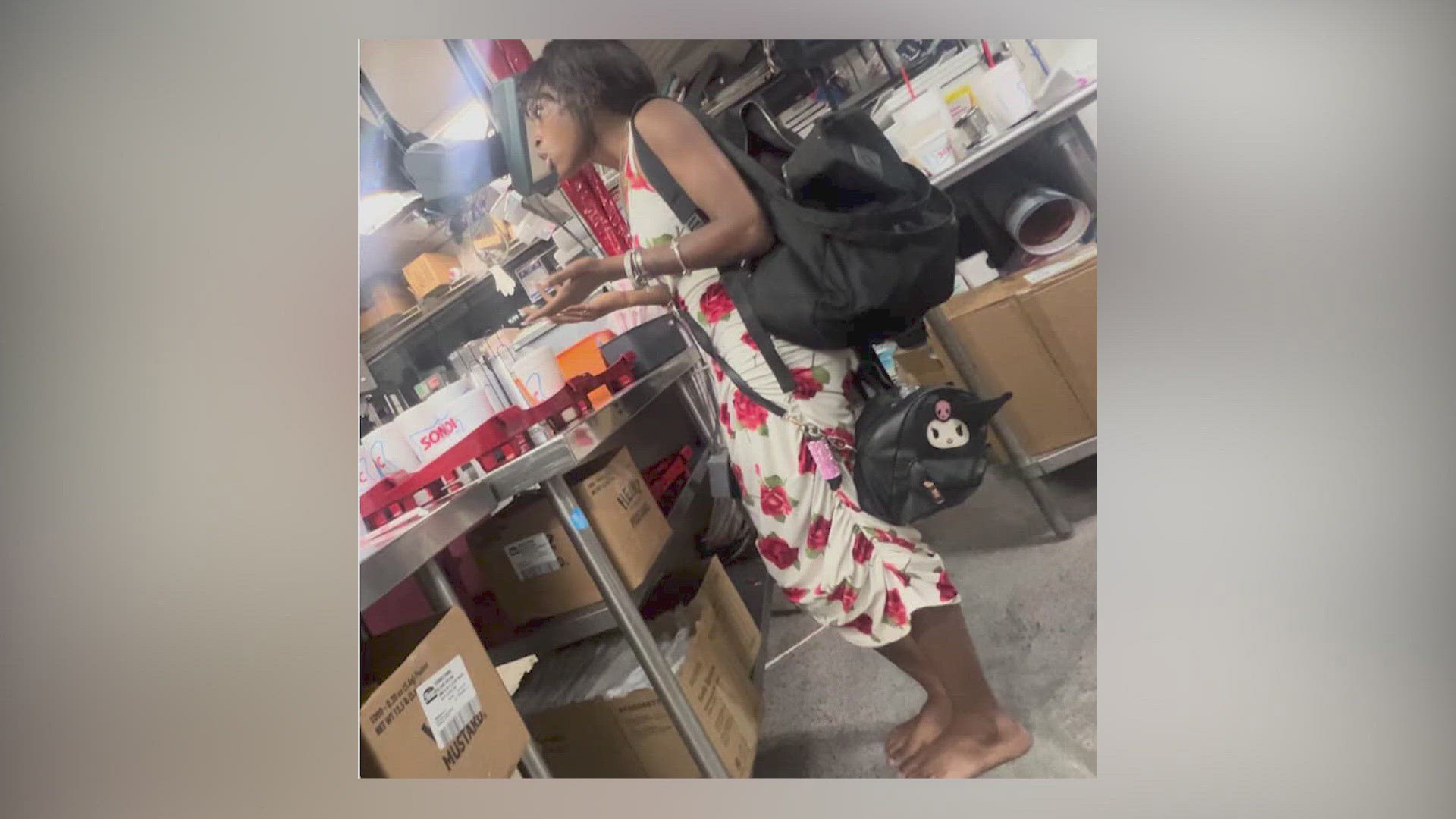 Police say the suspects are still on the run after the woman allegedly shot and killed the Sonic employee during an argument outside the restaurant.