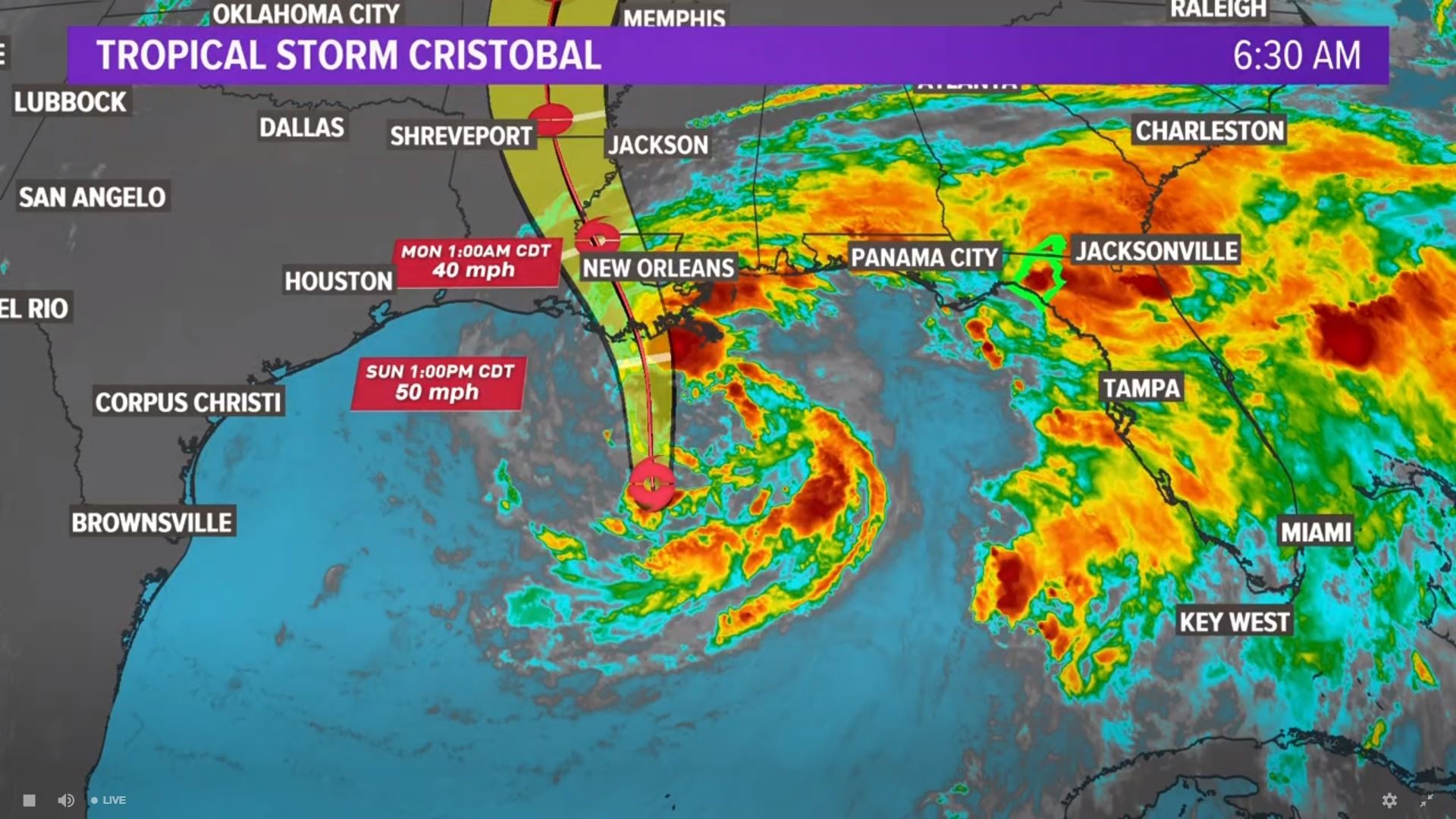 Tropical Storm Cristobal: Path, spaghetti models and satellite | wfmynews2.com