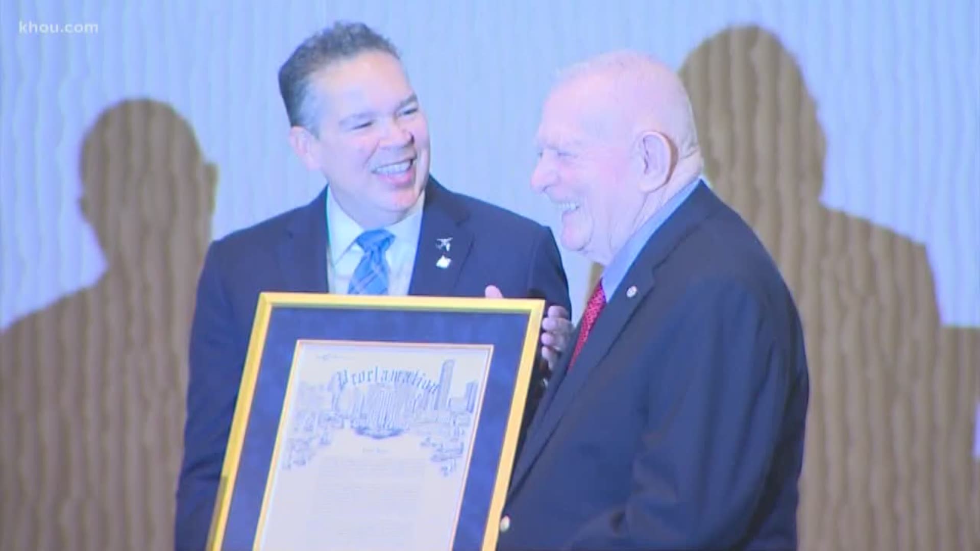 Former NASA flight director Gene Kranz was honored Tuesday during Space Center Houston's "To the Moon" luncheon.