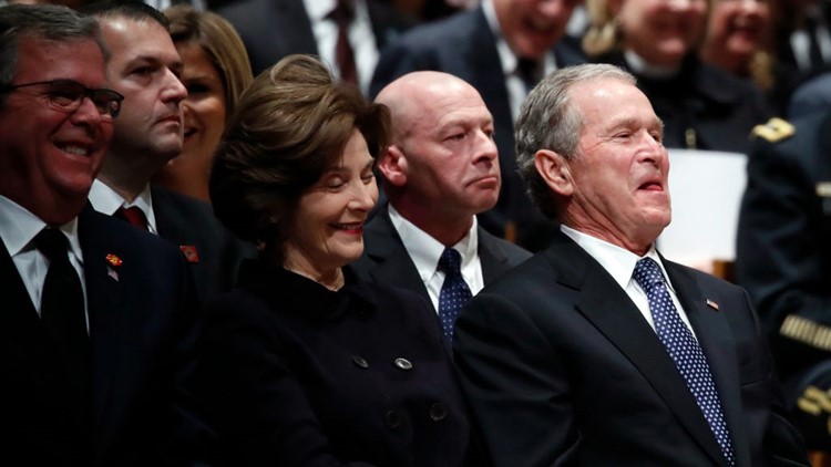 Lighter moments: Bush 41 funeral filled with funny stories, laughter