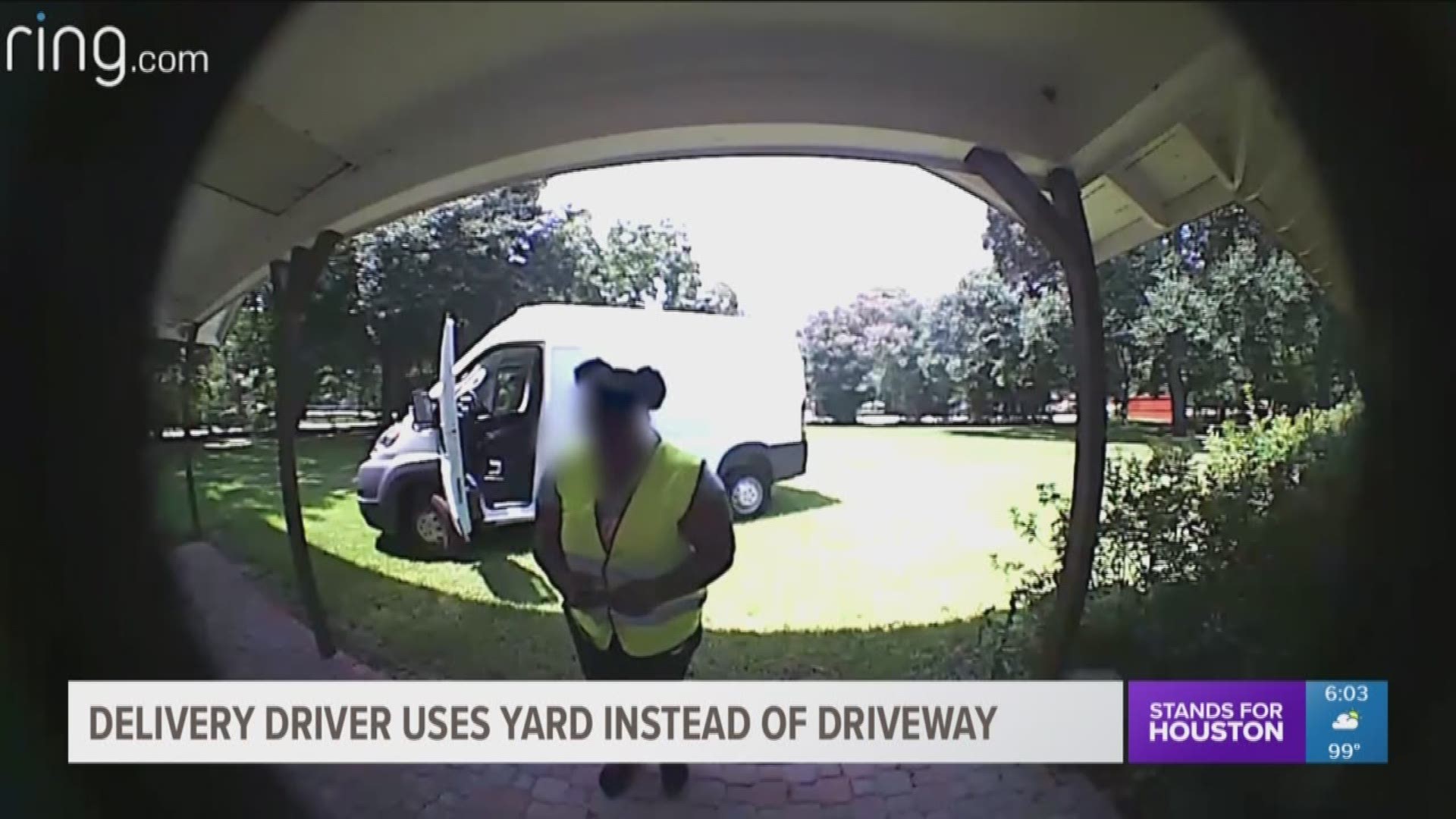 A couple in Spring recently caught an Amazon delivery driver driving through their front yard to deliver a package, even though they do have a driveway.