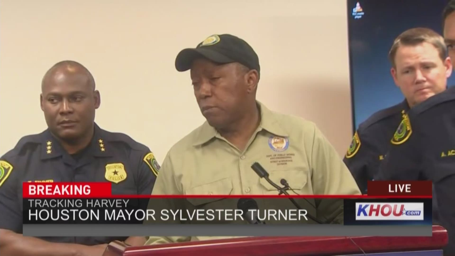 Mayor Sylvester Turner speaks at a press conference on Tuesday about the death of Sgt. Steve Perez. 8/29 2:30 p.m.