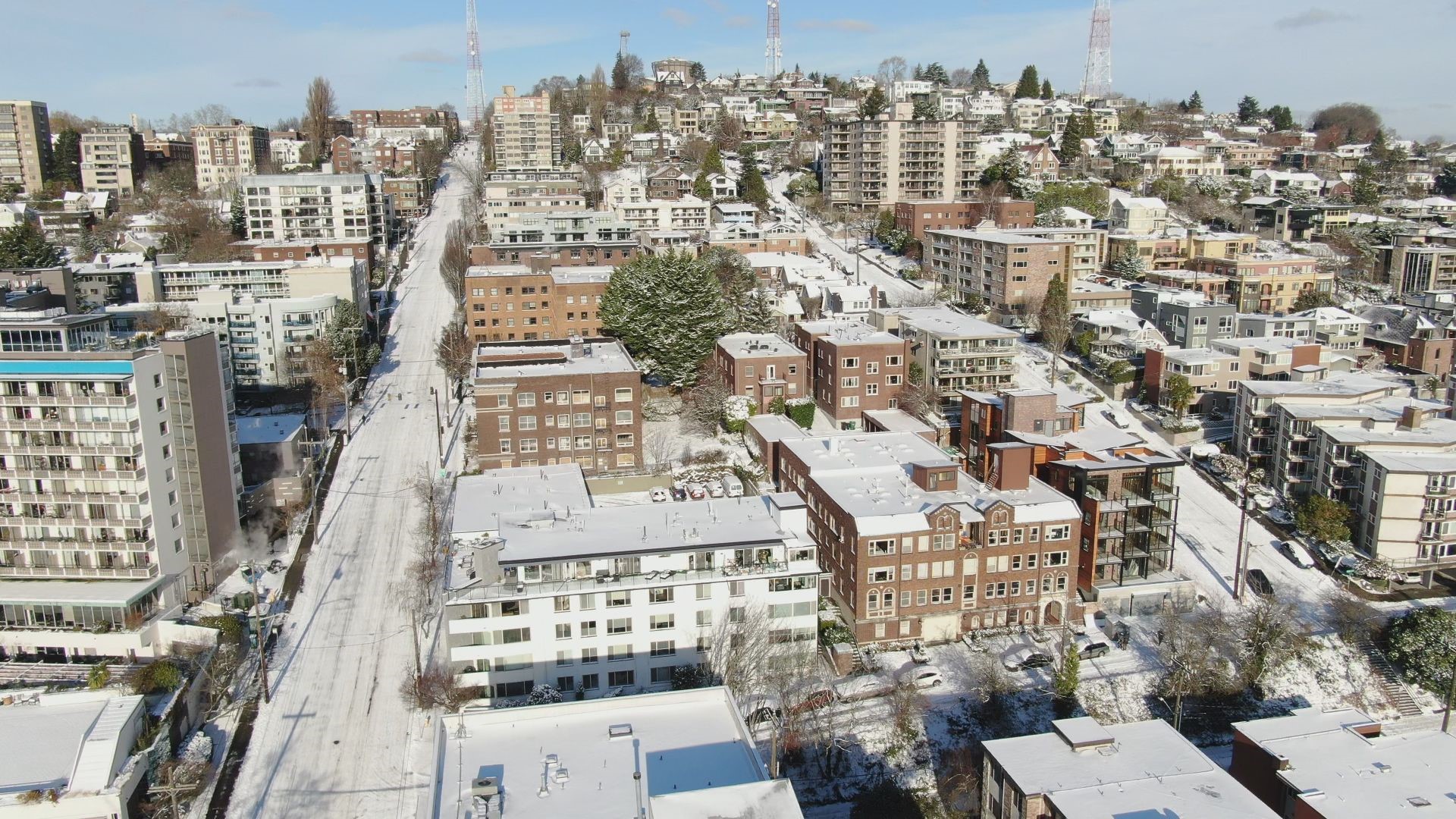 Snow blanketed Seattle's Queen Anne neighborhood on Dec. 27, 2021. More than 3 inches of snow fell at Sea-Tac Airport on Dec. 26.