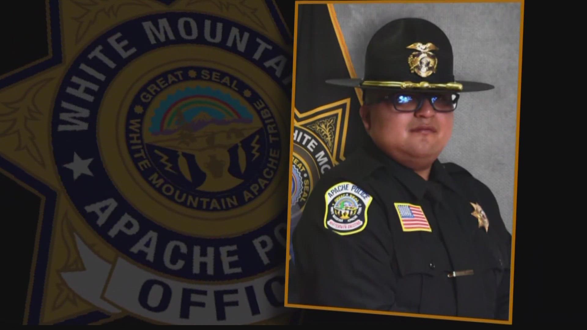 The White River community paid respects to fallen White Mountain Apache Police Officer Adrian Lopez on Thursday. He leaves behind his wife and two children.