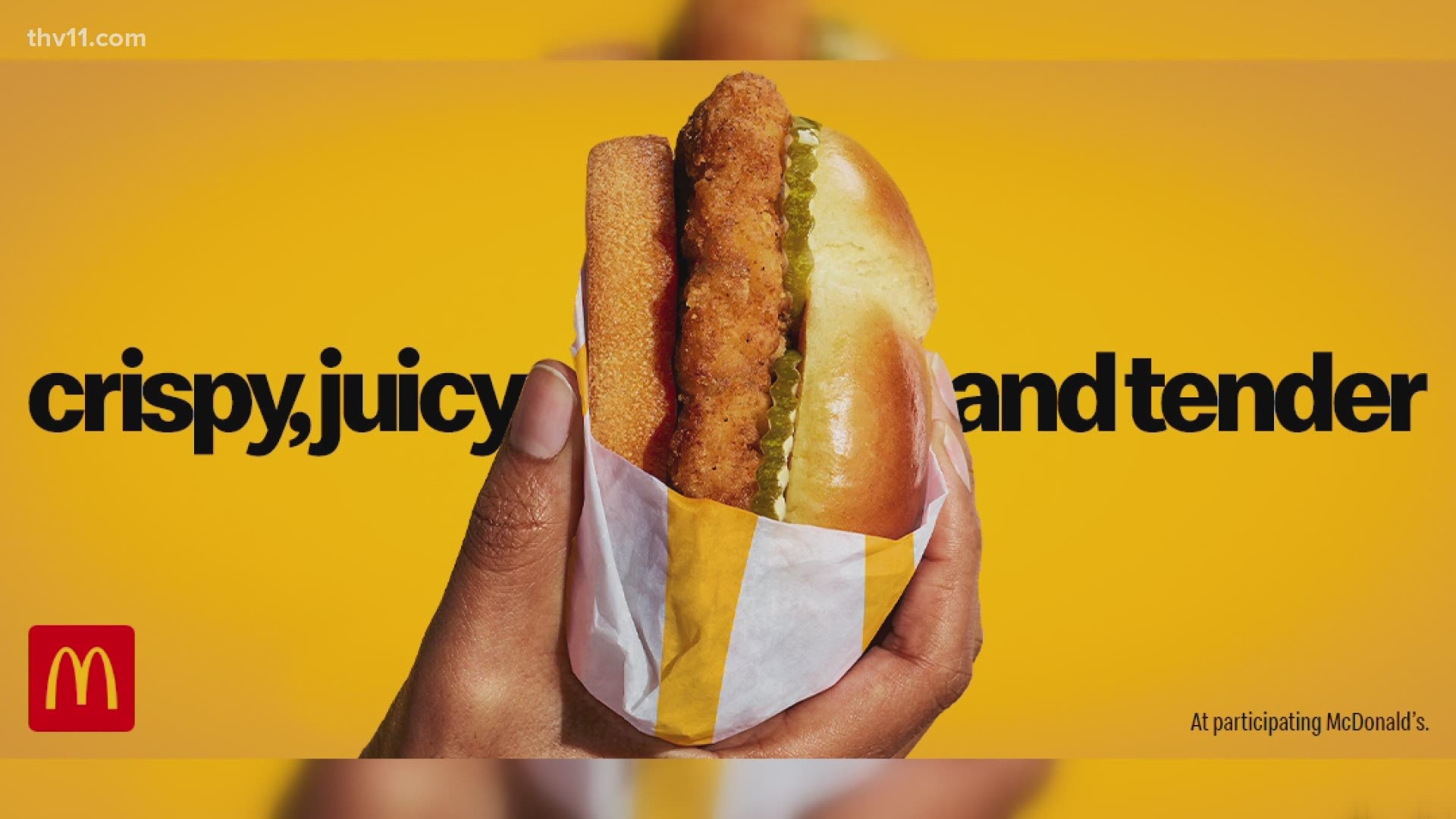 Ashley King and Corallys Ortiz try the new Crispy Chicken Sandwich from McDonald's.