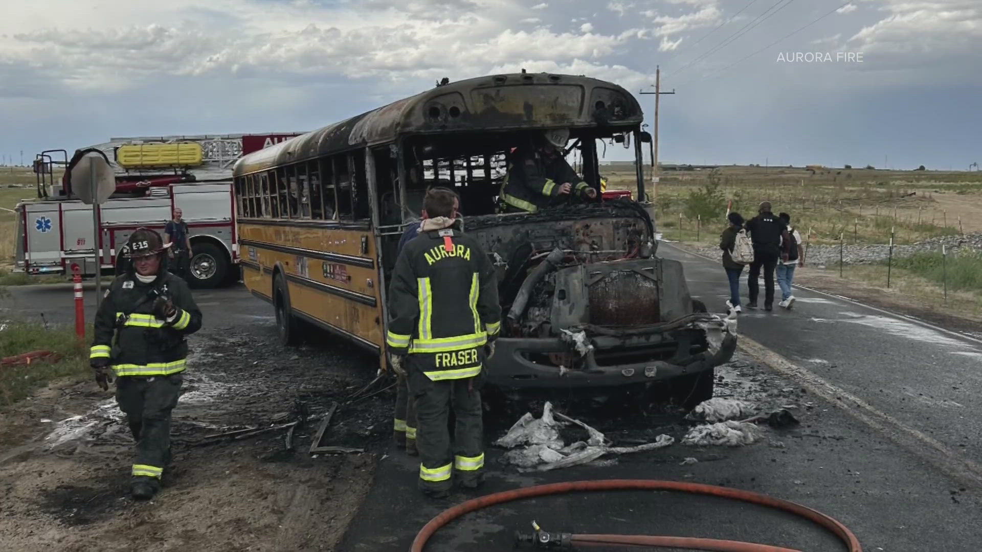 14 children safe after school bus catches fire | wfmynews2.com