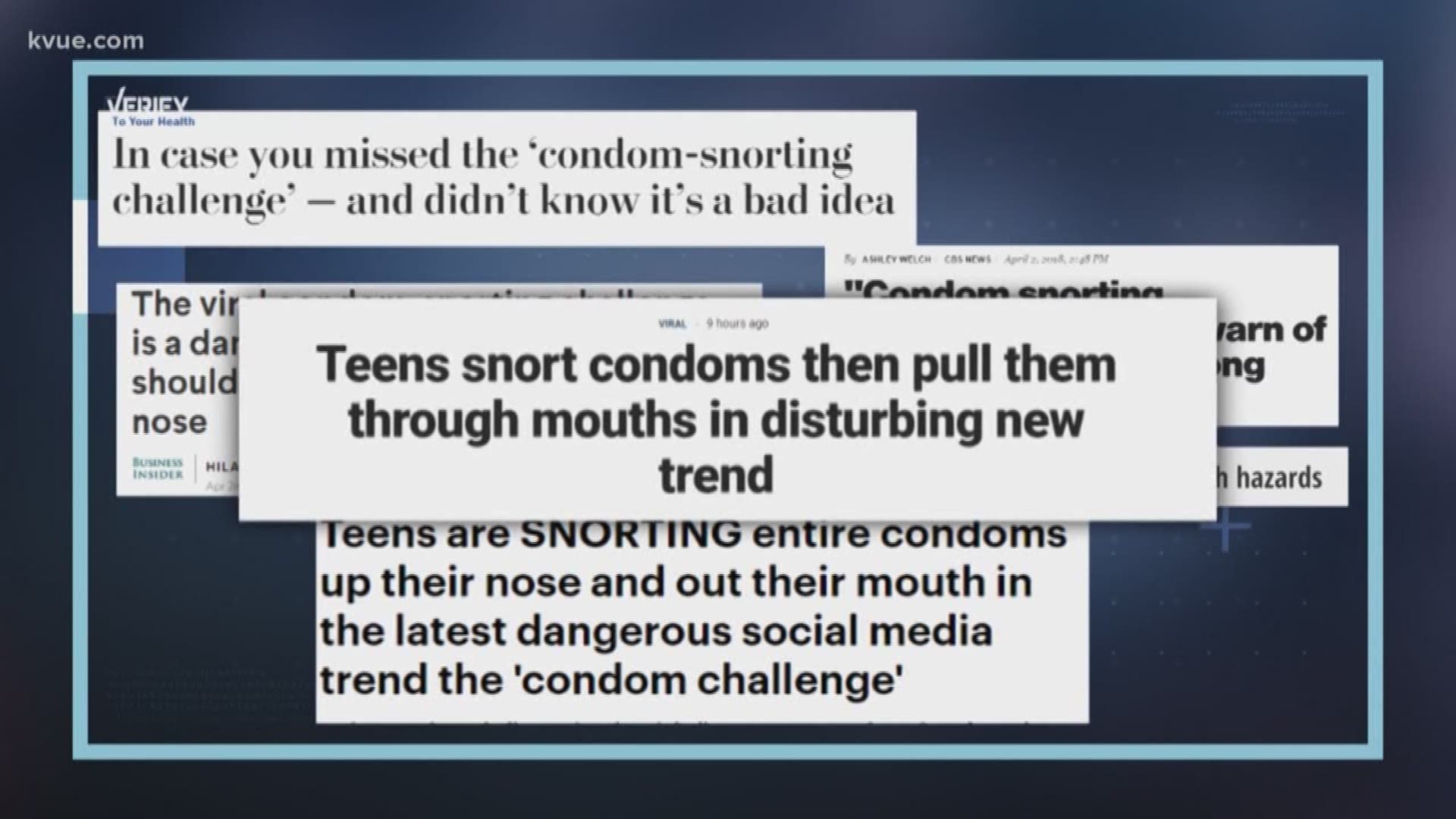 Are teens snorting condoms now? Well, that's what's been in headlines all day. And, according to several stories online, its the newest viral phenomenon since the "Tide Pod" challenge.