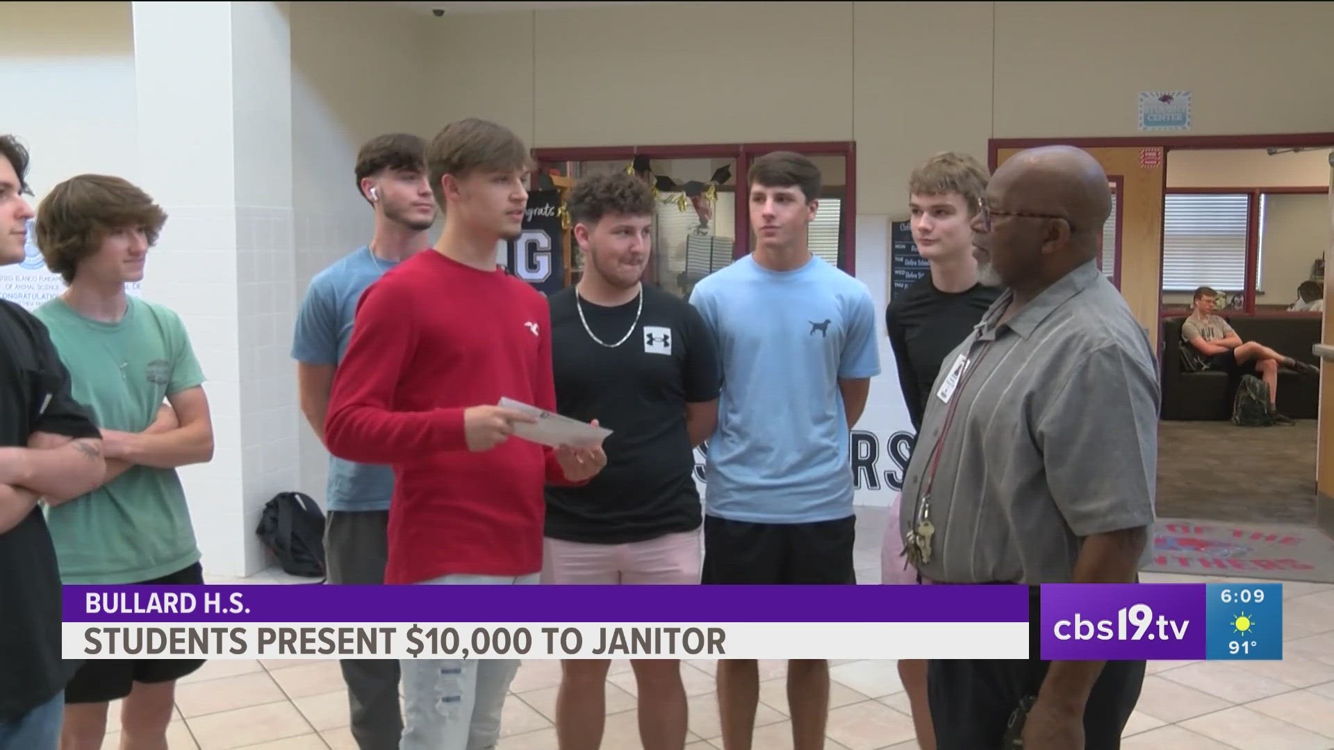 Bullard teens present over $10,000 check to beloved custodian, father of 5 who recently lost wife