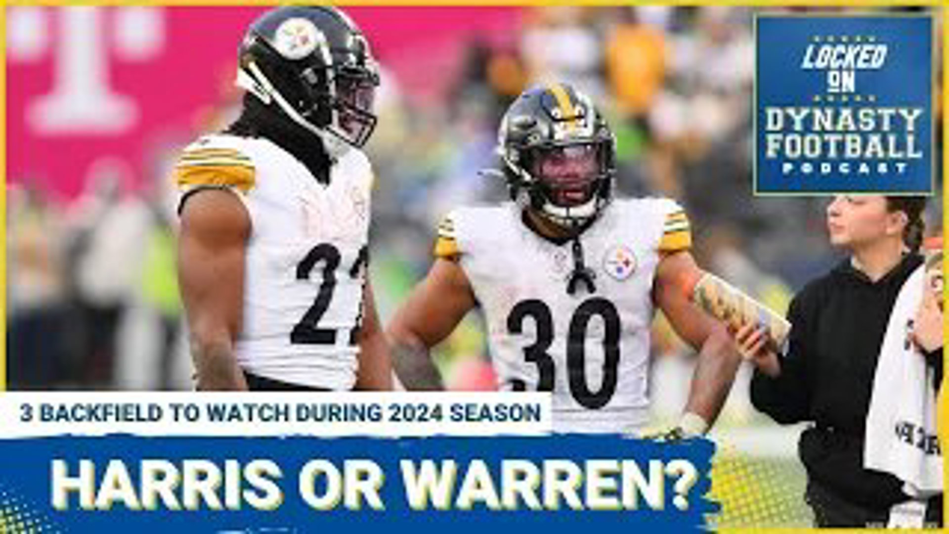 Pittsburgh Steelers RBs Najee Harris and Jaylen Warren are being drafted near each other in startup dynasty leagues. But which one should you be buying this year?