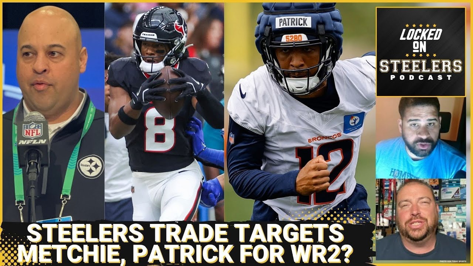 The Pittsburgh Steelers are reportedly interested in trading for either Houston Texans receiver John Metchie or Denver Broncos receiver Tim Patrick.