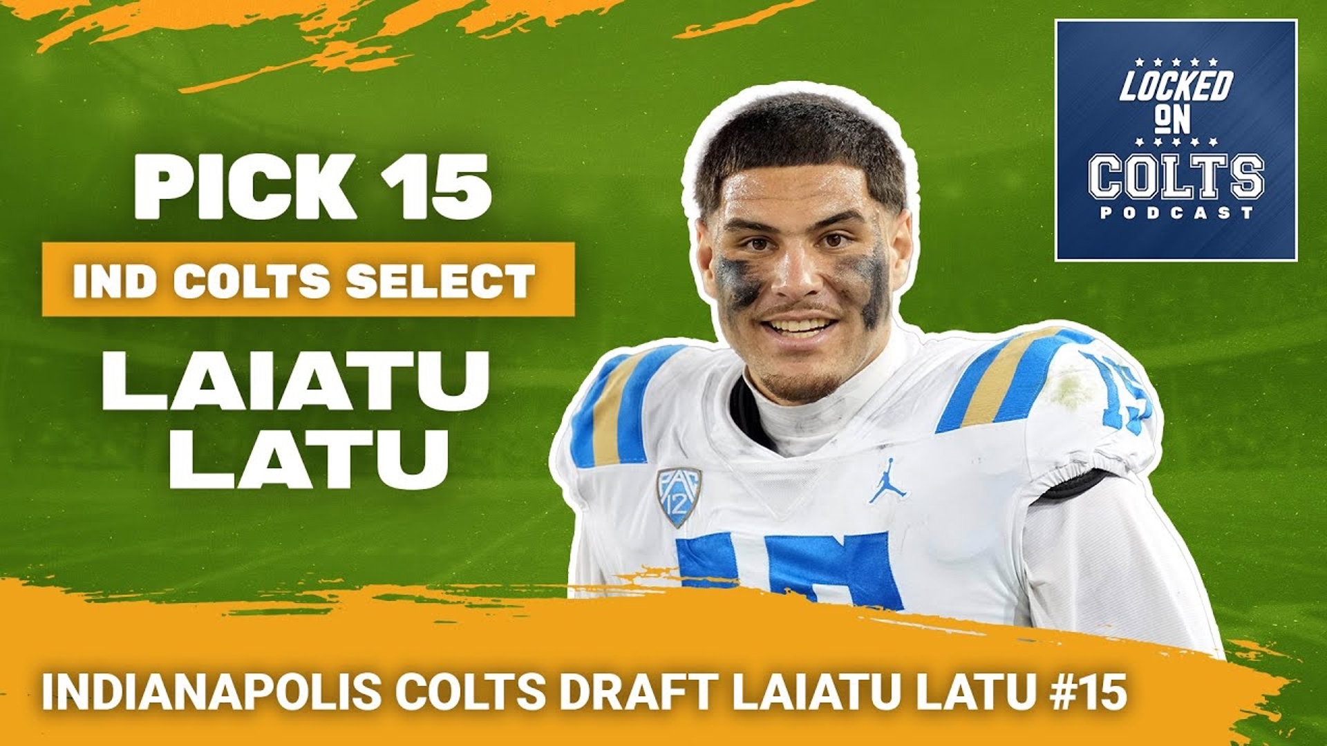 The Indianapolis Colts have selected UCLA edge rusher Laiatu Latu with the fifteenth pick in the 2024 NFL Draft.