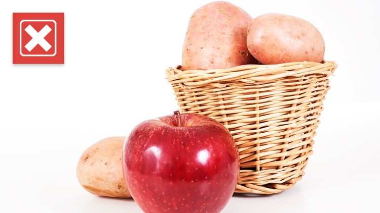 No, the nutrients in potatoes and apples aren’t all in the skin