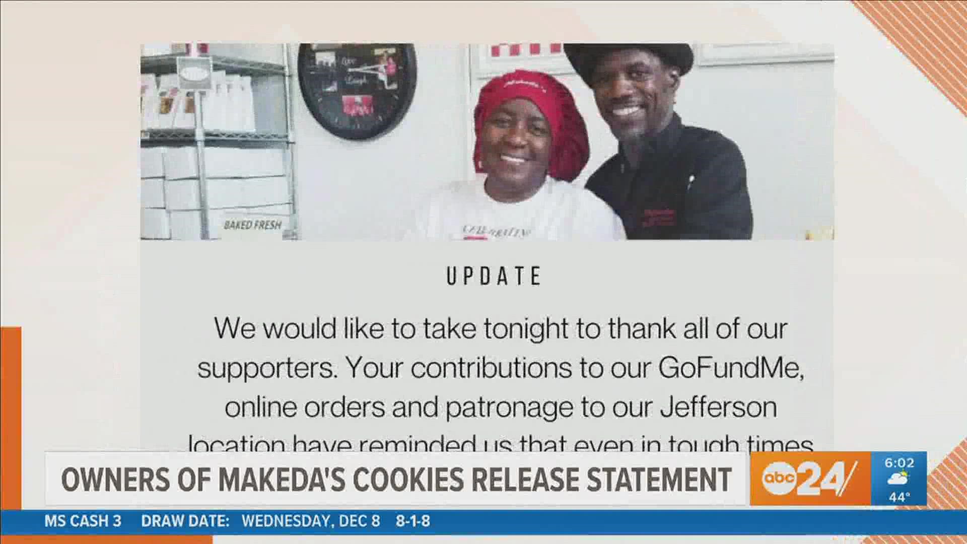 It has been three weeks since rapper Young Dolph was gunned down at the cookie shop on Airways Blvd., and now the owners are thanking everyone for their support.