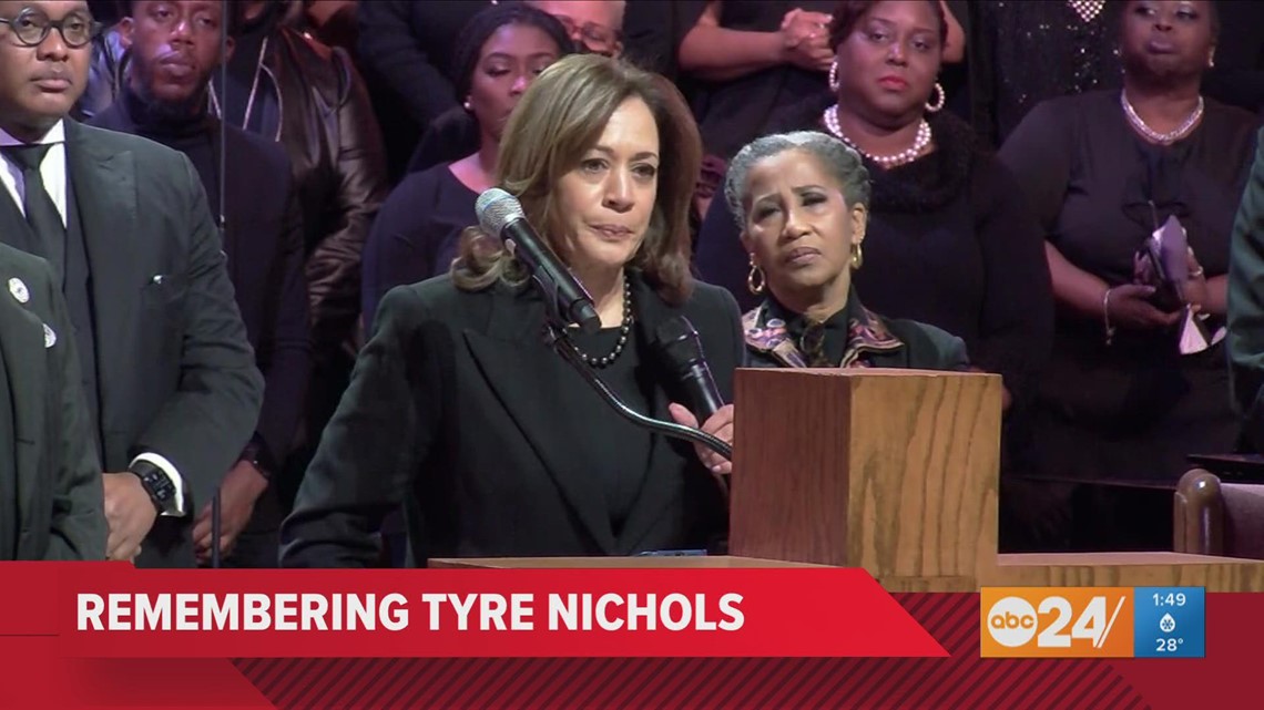 Vice President Kamala Harris speaks at funeral for Tyre Nichols