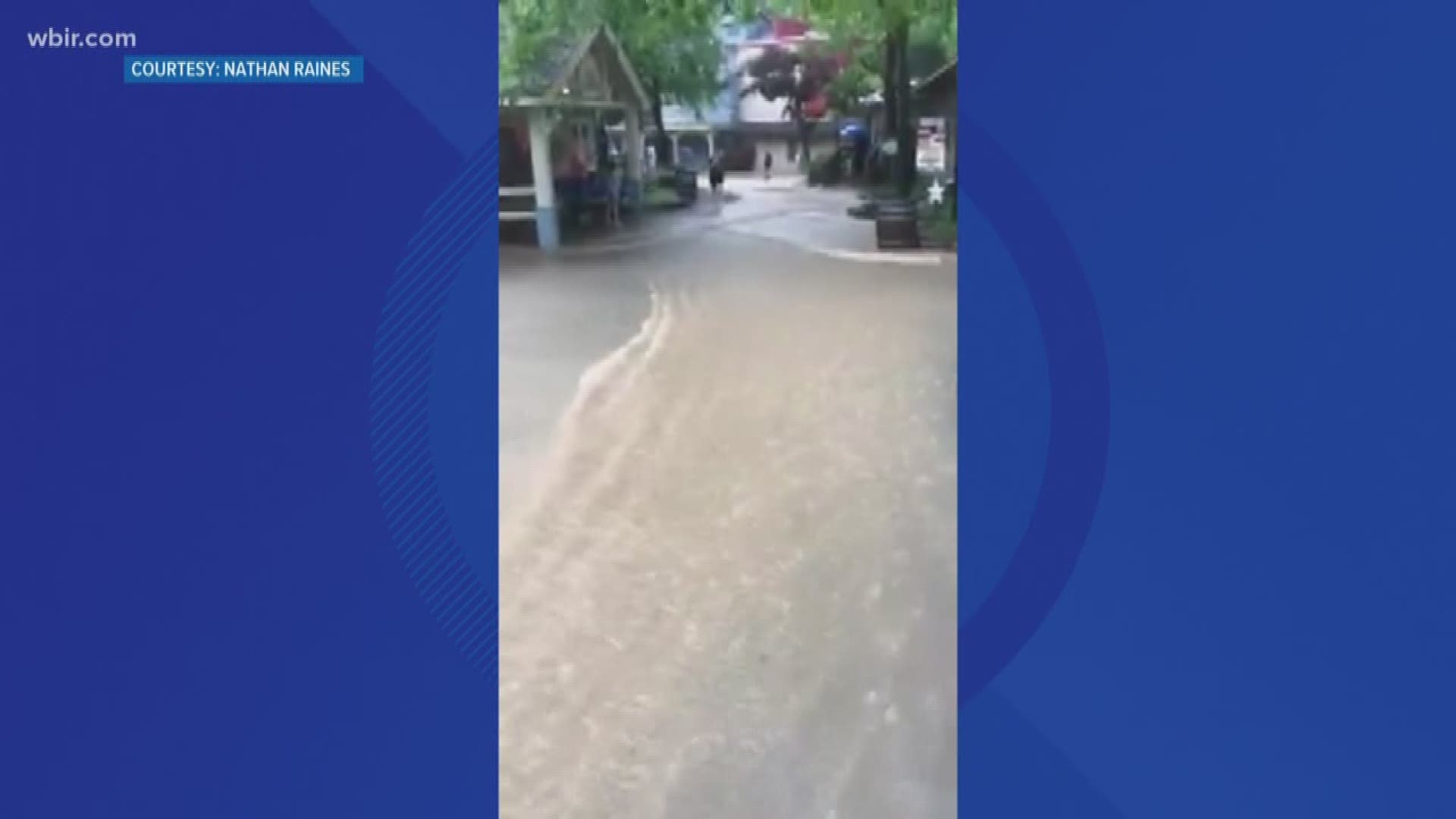 VIDEO Water Rushes Through Dollywood After Heavy Rain Causes Flash