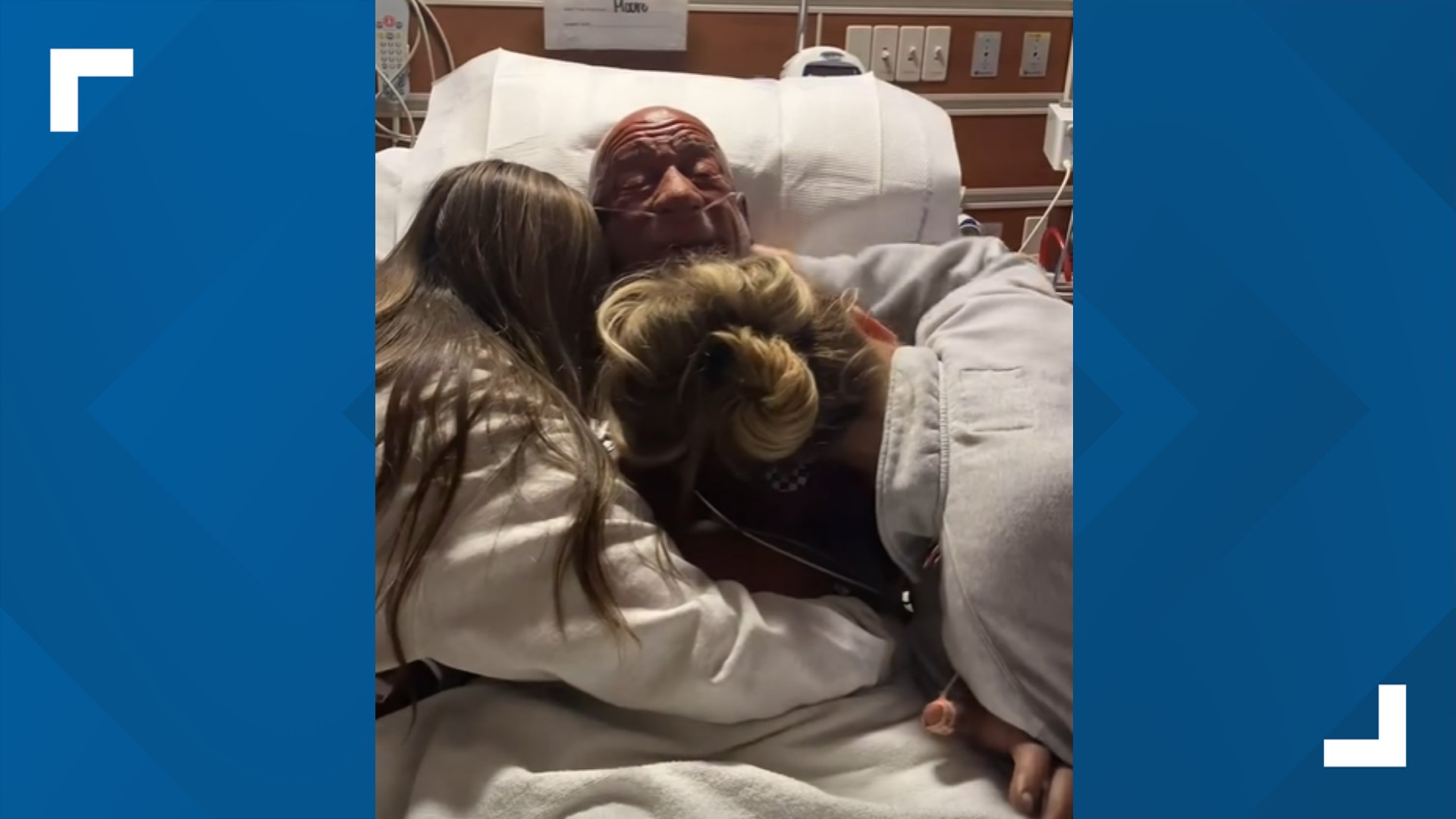A video posted to Mark Coleman's Instagram account shows him embracing members of his family from a hospital bed in an emotional scene.