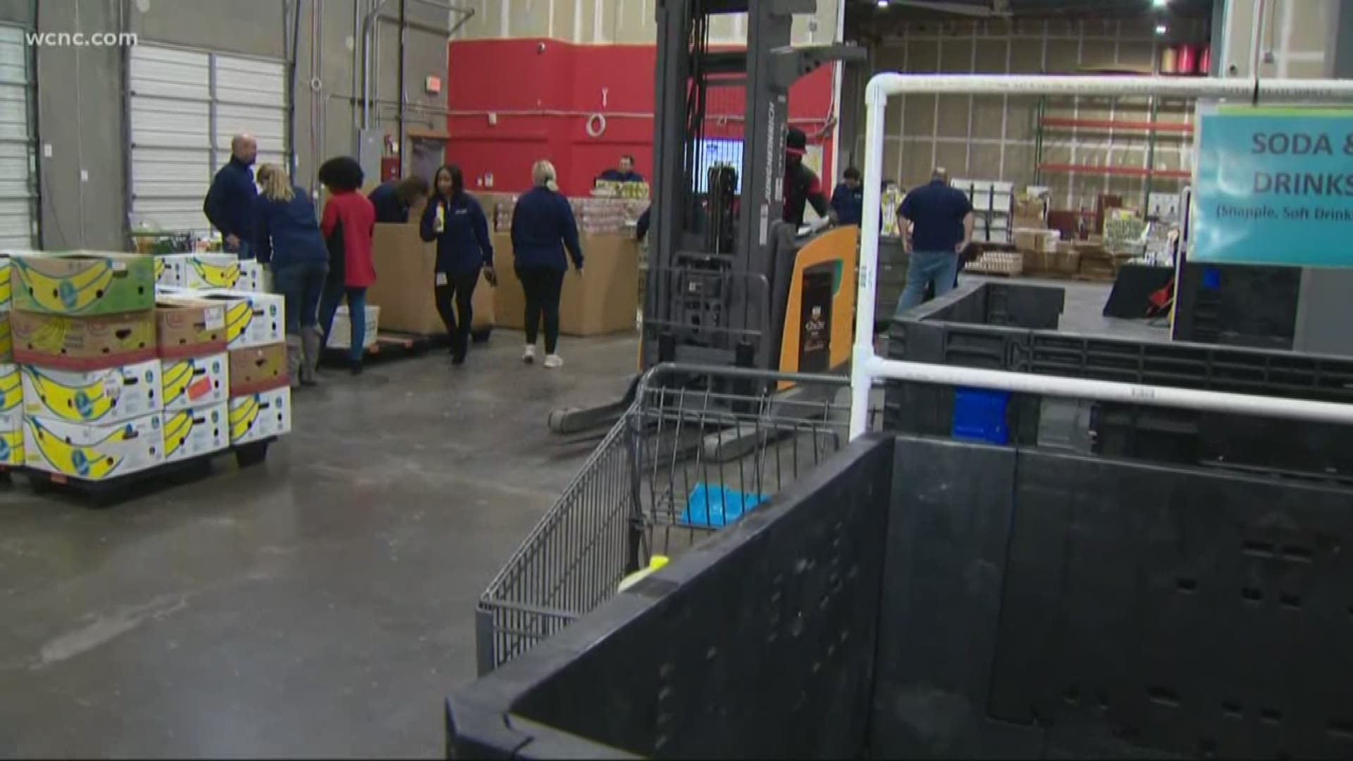 WCNC Charlotte's parent company, TEGNA, sent a truck full of 10,000 pounds of food to the Loaves & Fishes warehouse to help feed local families in need.