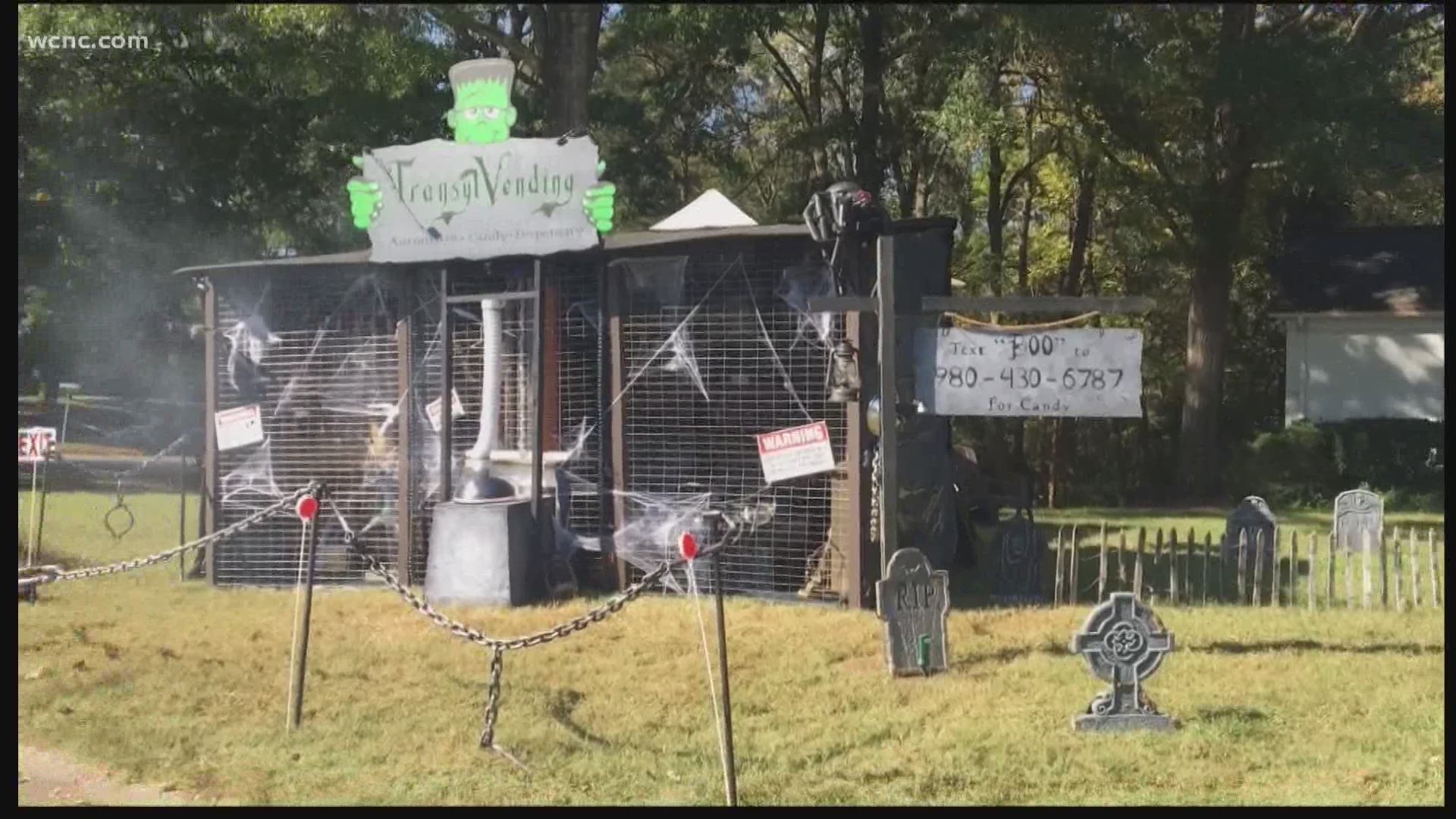 A south Charlotte family's unique invention is letting trick-or-treaters still have fun and safely collect candy this Halloween.