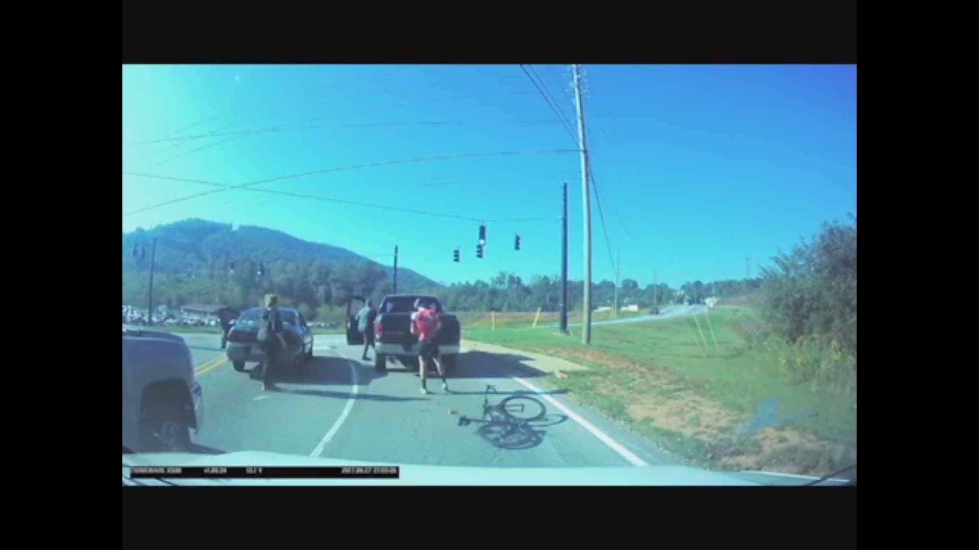 A video posted to YouTube showed an Asheville cyclist being attacked by a motorist.