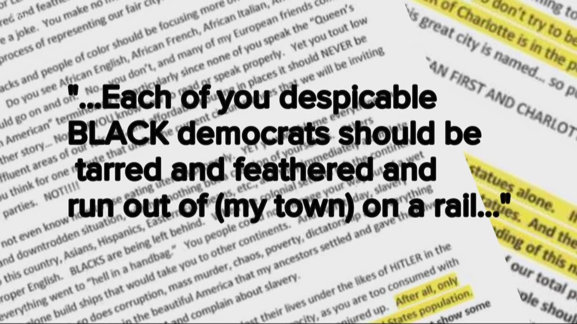 The hateful letter was filled with racist remarks and told leaders to "go back to where you came from."