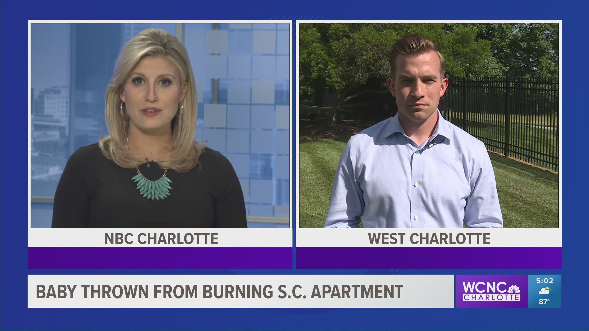 SC baby thrown from buring apartment building