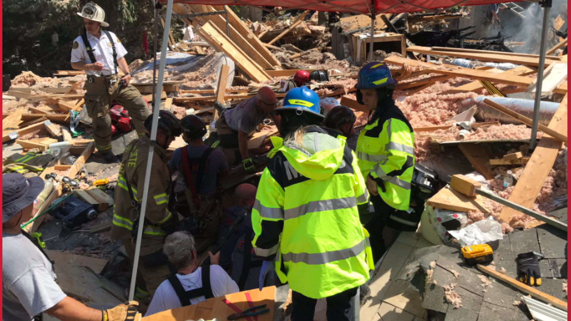 Pictures and videos have been pouring into the newsroom showing different views of the devastation in Ballantyne following a home explosion.