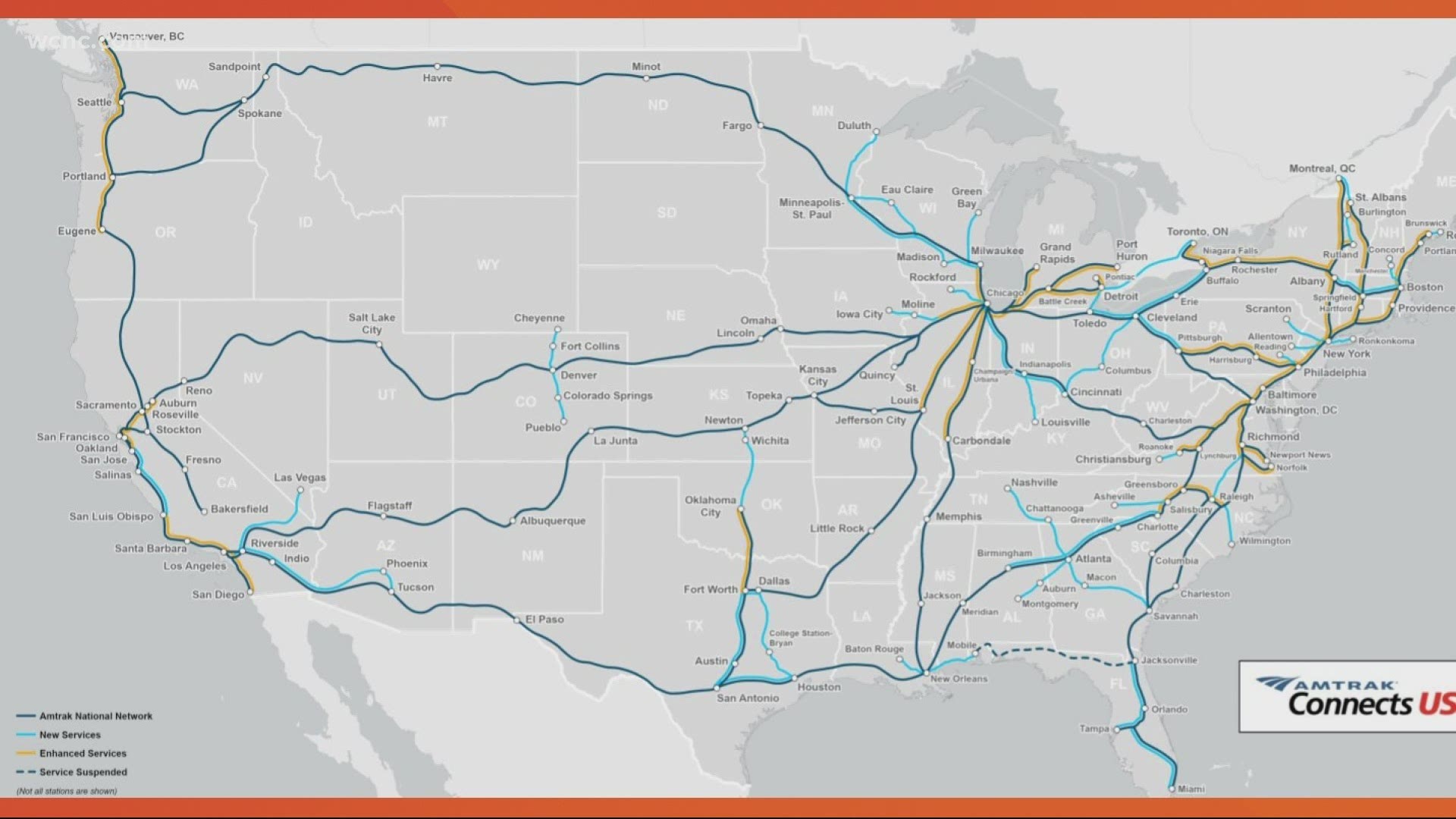 If approved, stops in Asheville and Wilmington would be added to service already including Charlotte, Greensboro and Raleigh.