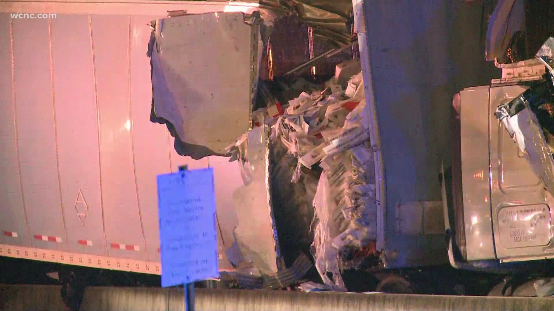 Mail truck involved in accident on I-85
