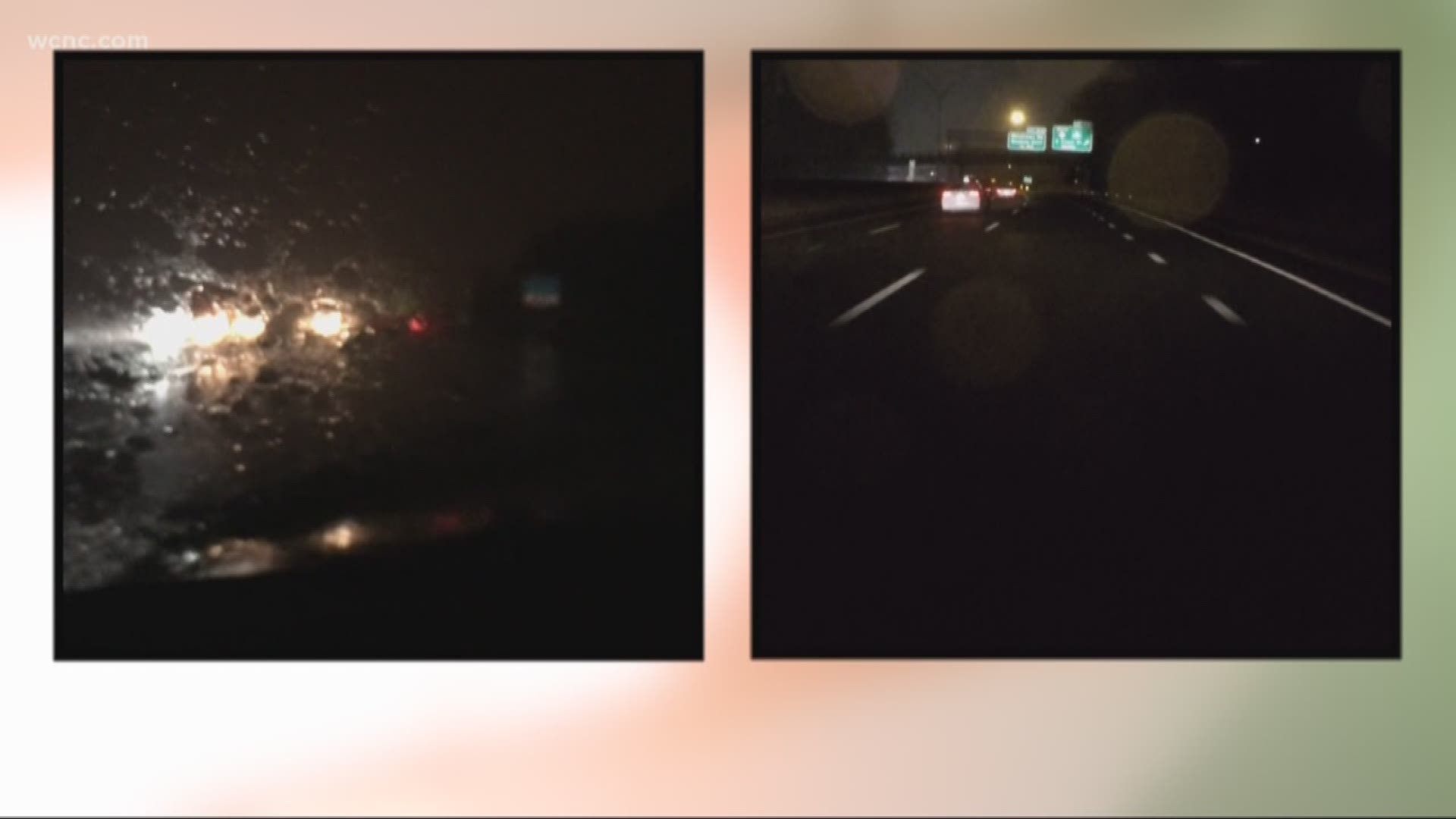 Lines are disappearing during rain along one section of I-77 in southwest Charlotte.