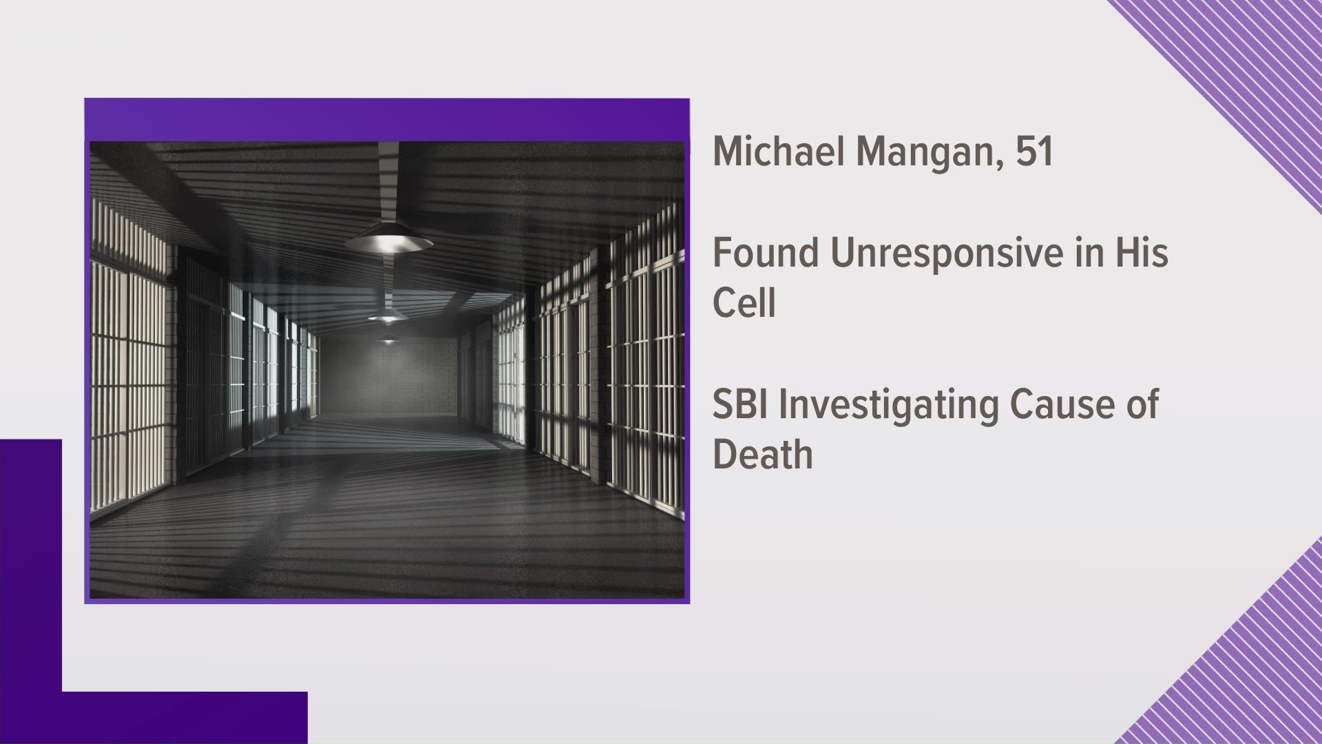 A 51-year-old inmate named Michael Mangan was found unresponsive in his cell.