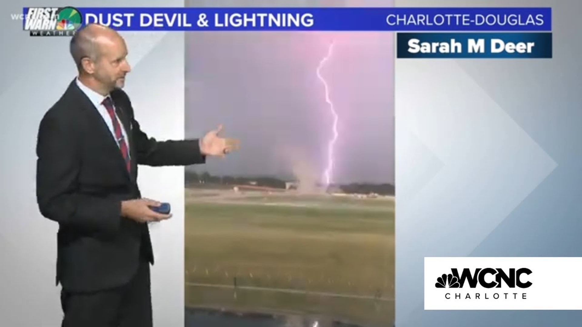 A WCNC Charlotte viewer shared video taken from the Charlotte Douglas International Airport overlook.