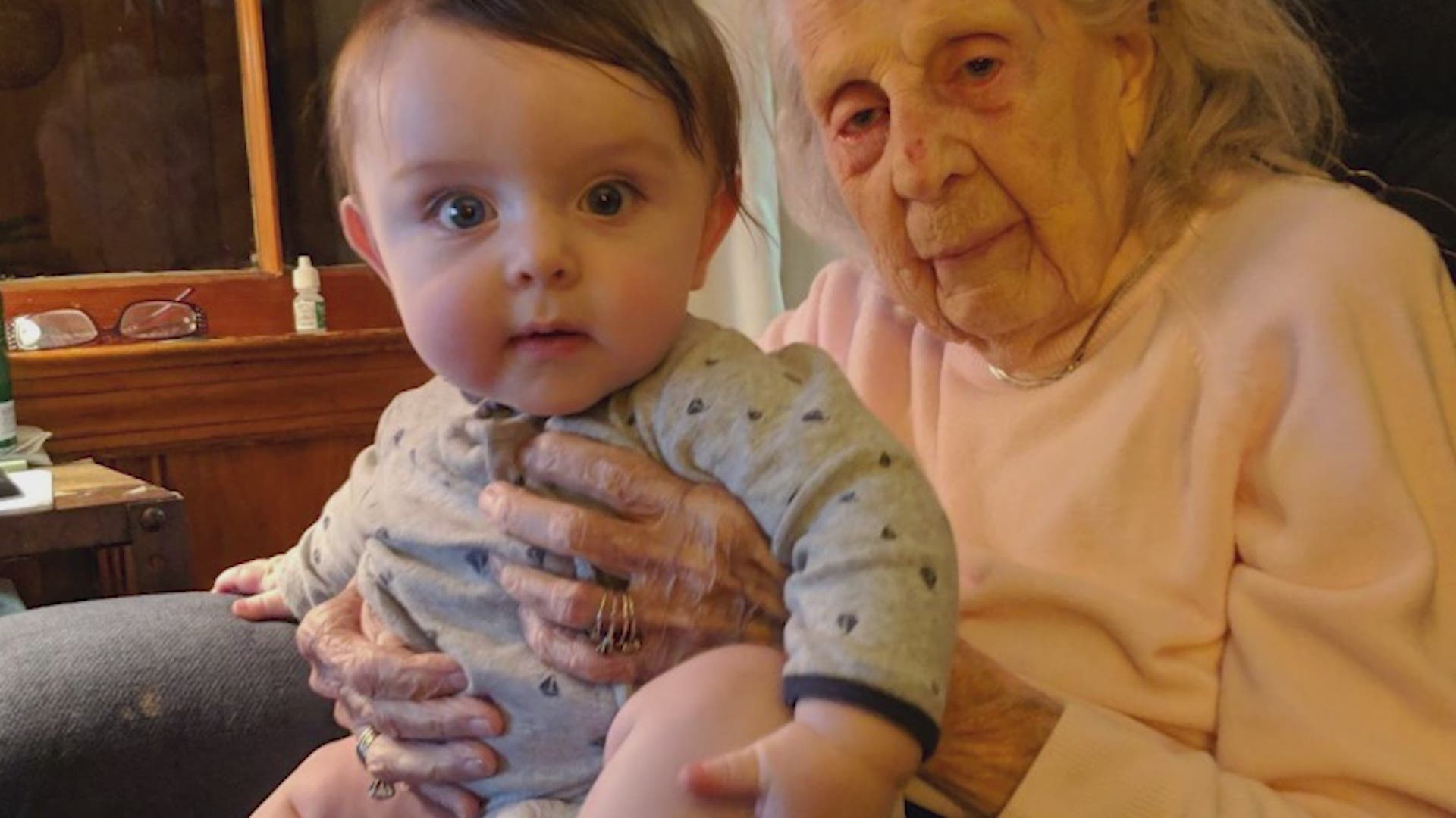 Grandson celebrates 1st birthday on great-grandmother's 101st birthday