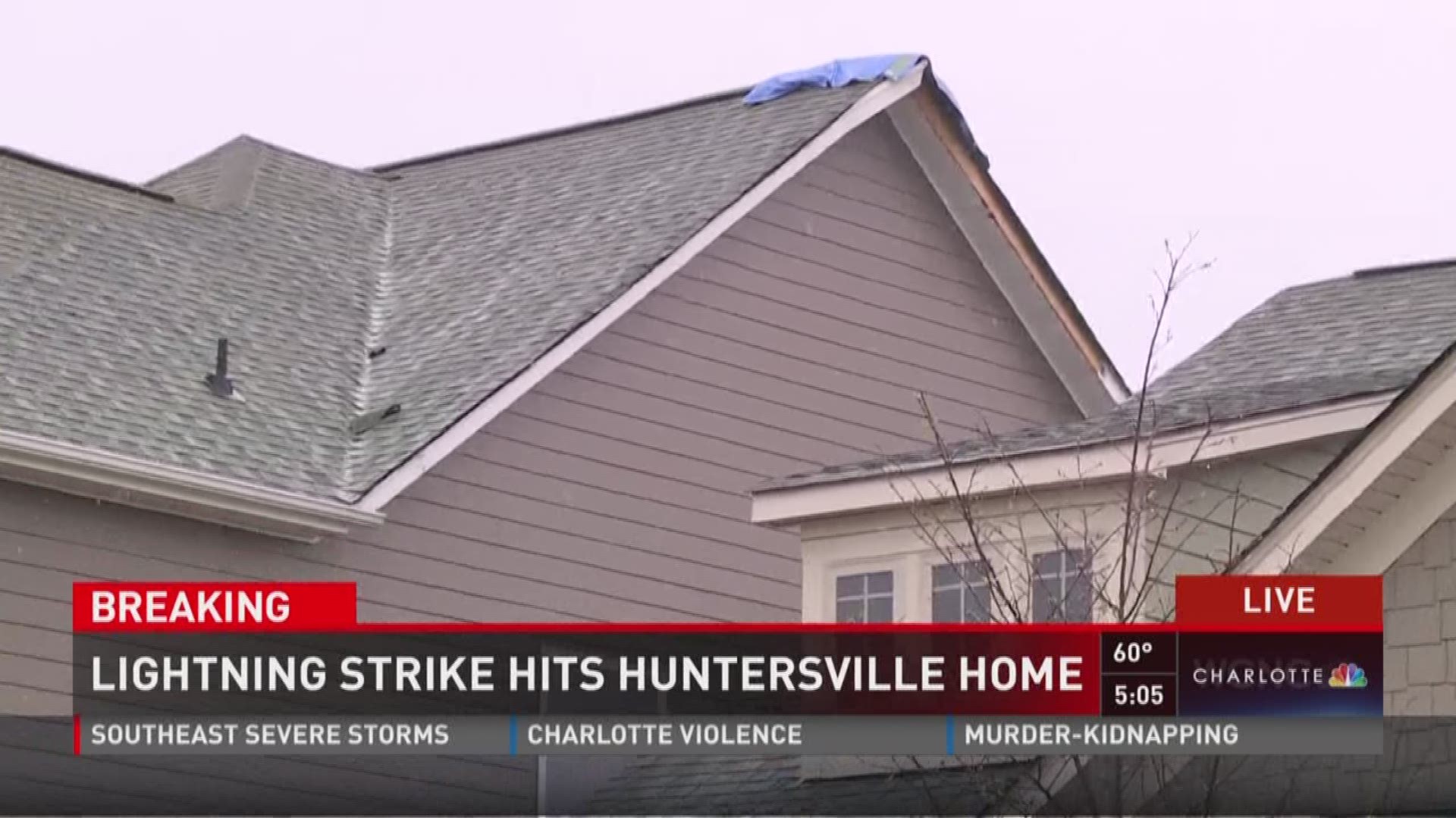 Firefighters were called to home struck by lightning in Huntersville Wednesday afternoon.