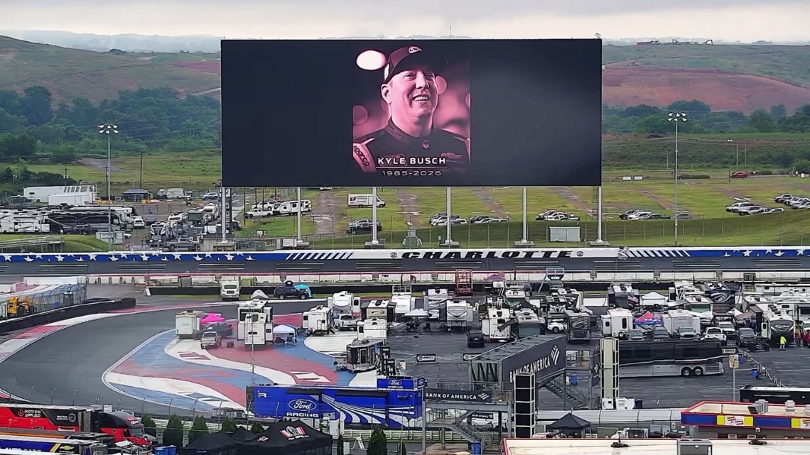 Charlotte Motor Speedway honors Kyle Busch with Jumbotron tribute ahead of Coca-Cola 600
