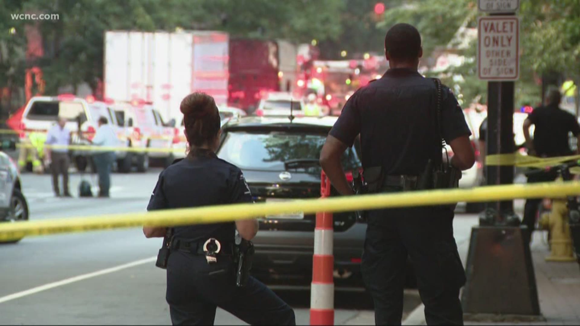 Police say it started as a fight at the Epicentre. 
Things quickly escalated, a shot was fired, and the bullet managed to travel across the street hitting someone.