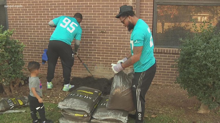 Panthers help clean up Harding University High campus