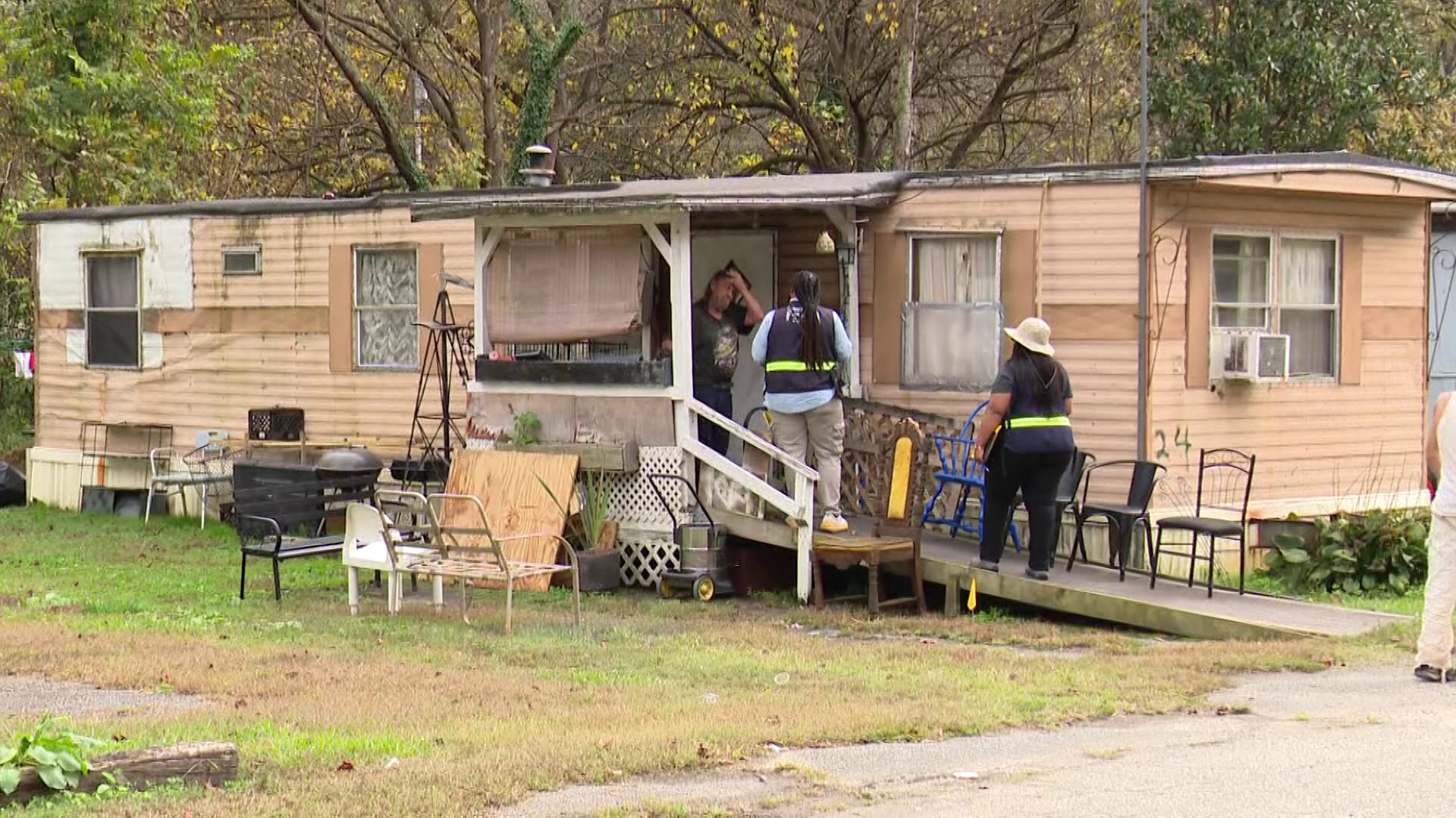 FEMA workers went door to door, sitting with families to assist them.