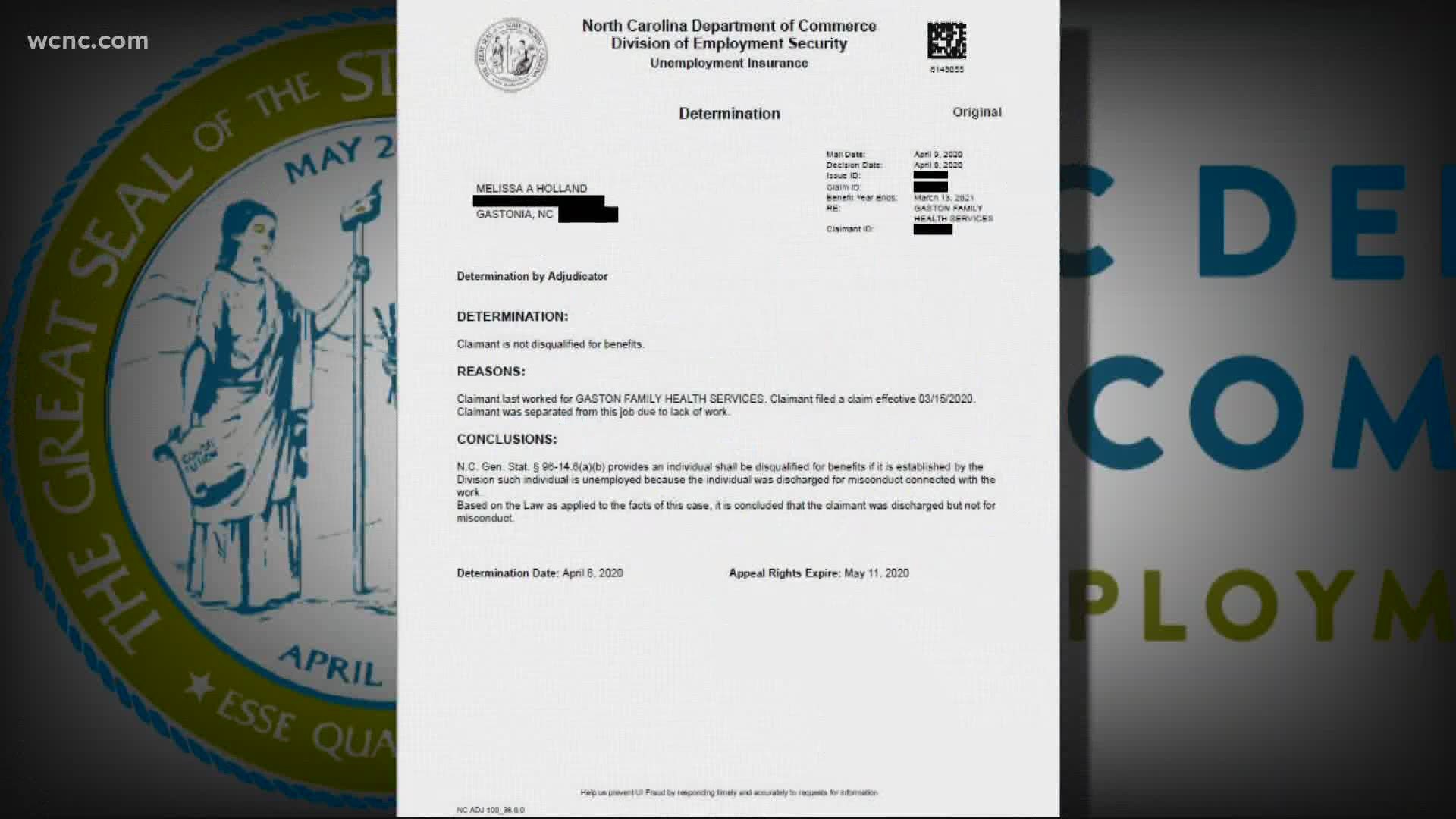 After the state wrongly demanded a Gastonia woman repay nearly $10,000 in unemployment benefits, WCNC Charlotte helped correct the error.