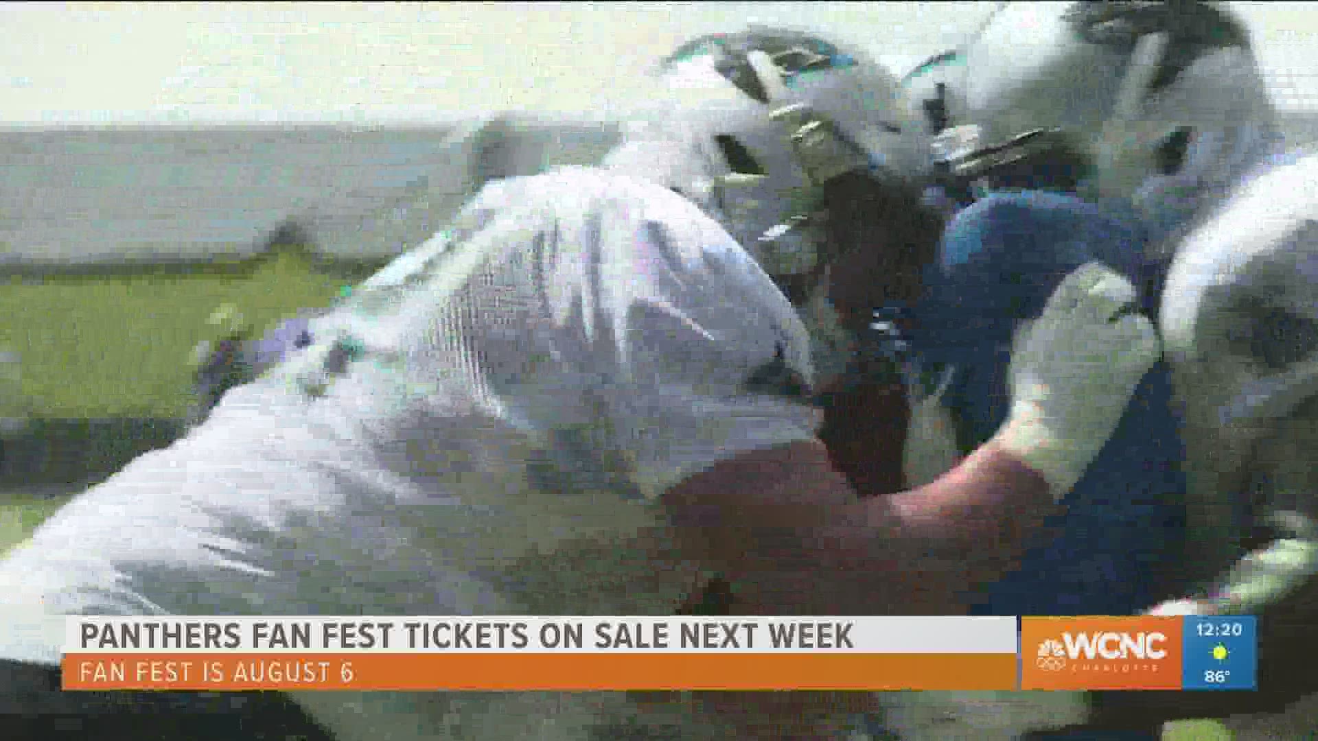 Fans can see The Panthers practice at Fan Fest on August 6th at Bank of America Stadium