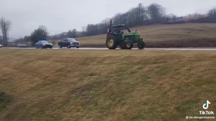 Man steals tractor, leads police on pursuit