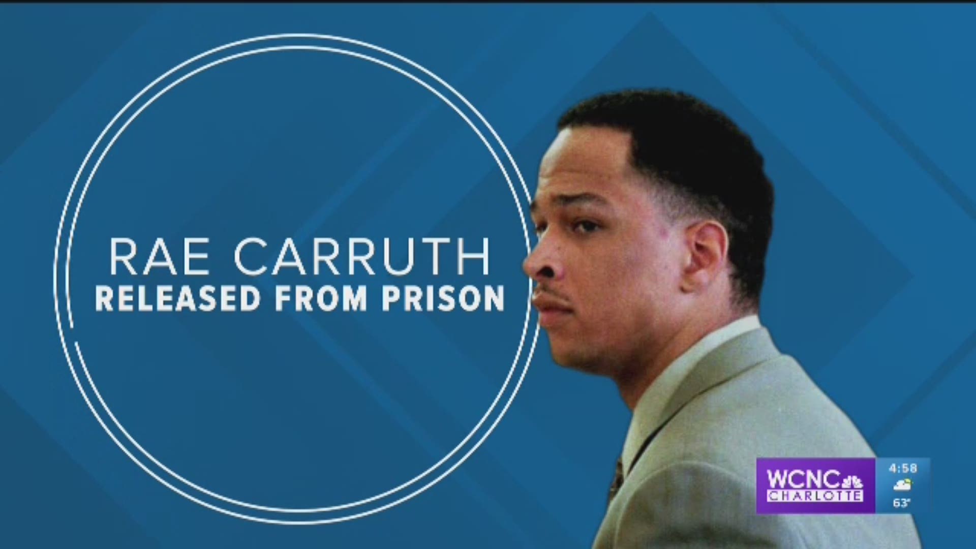 Rae Carruth sped away in a white Tahoe just after 8 a.m. Monday morning. His first day as a free man in 18 years.