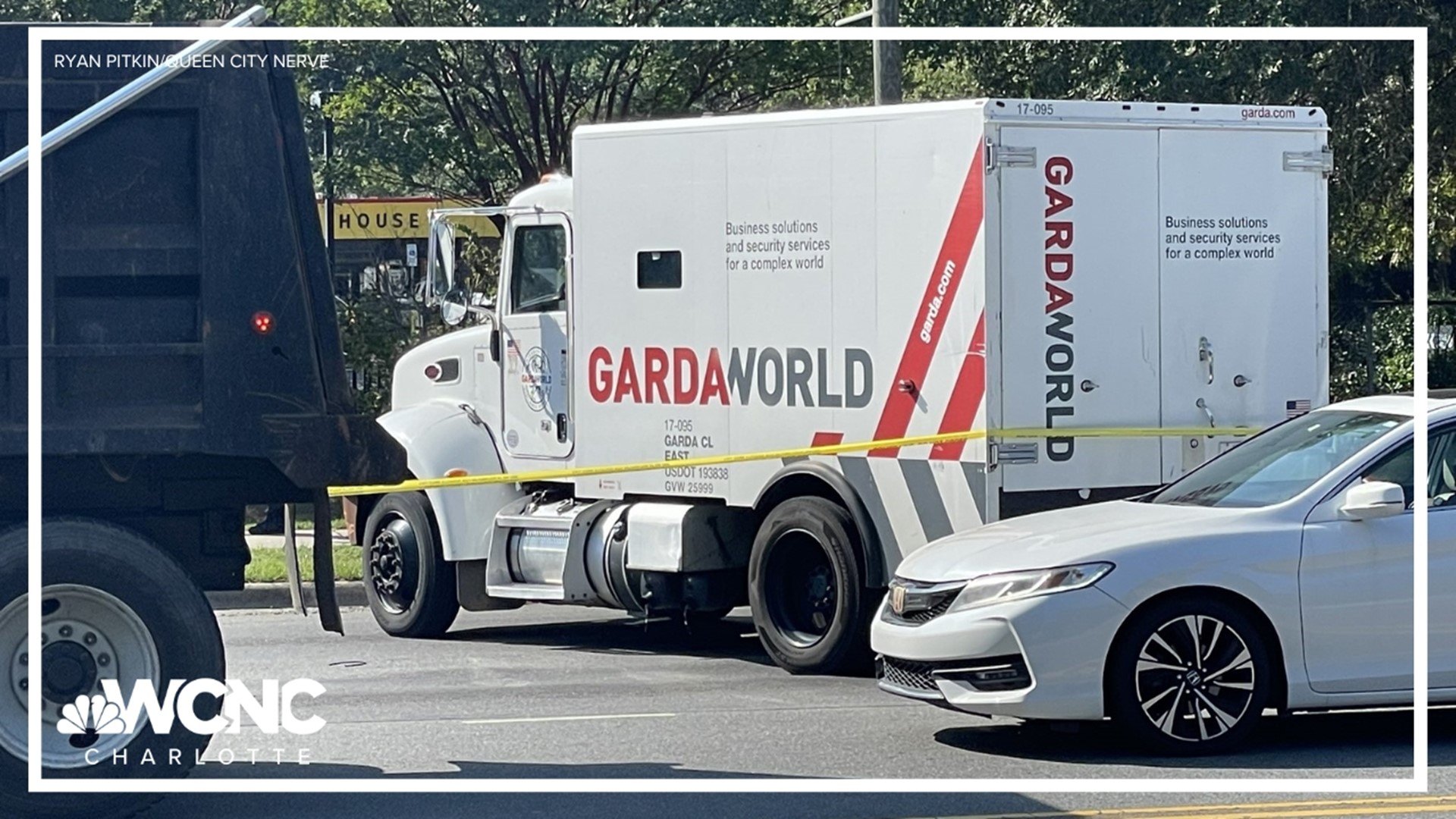 Bystanders grabbed one hundred thousand dollars that spilled out of an armored truck on Sunset Road in west Charlotte.