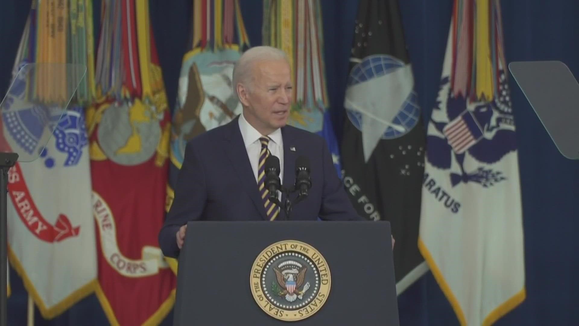 President Biden was in Fort Worth to speak about getting expanded health benefits for veterans affected by environmental exposures such as burn pits.