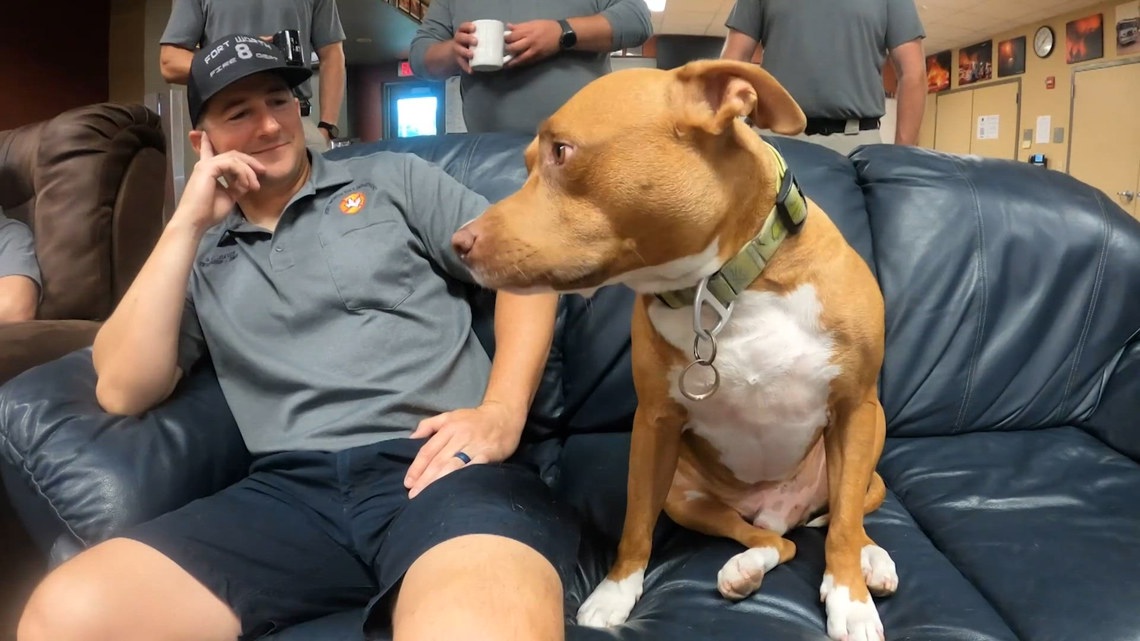 A Texas veteran surrendered his dog to a fire station. Now they both have a new home.